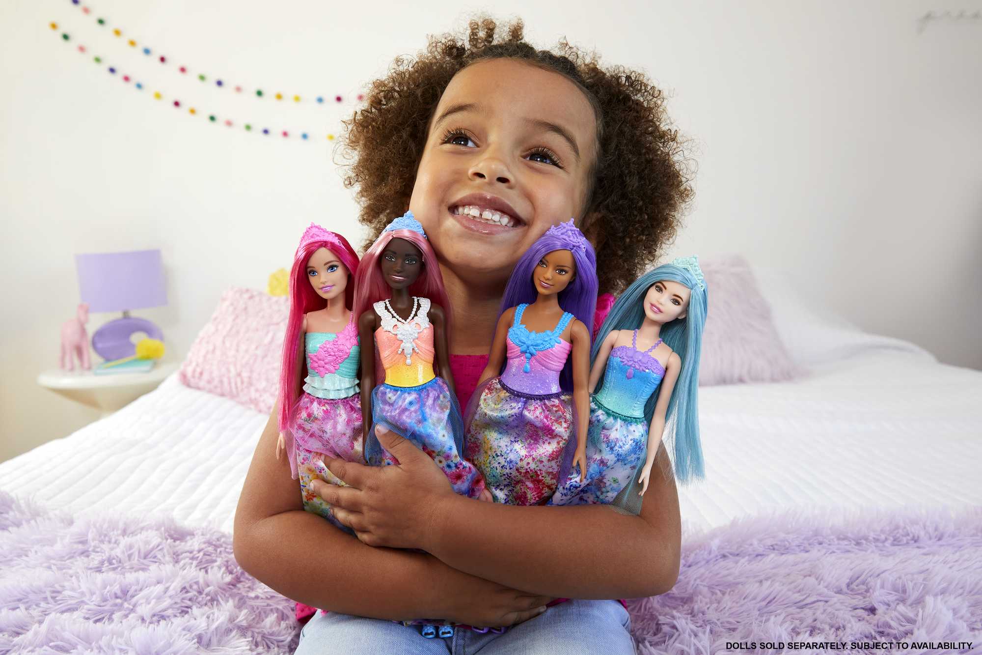 Barbie Fantasía Muñeca Real Cabello Rosa Pastel