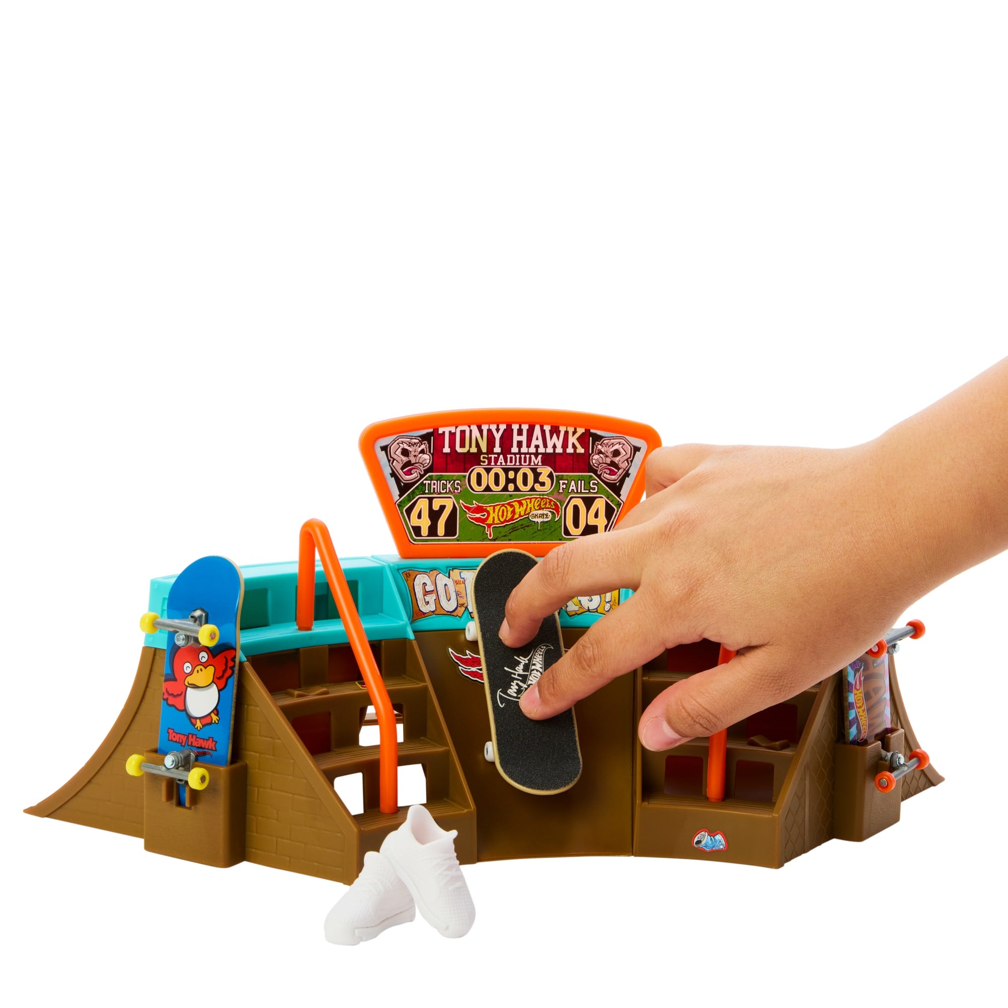 Hot Wheels Skate Pista de Juguete Skatepark Estadio Tony Hawk