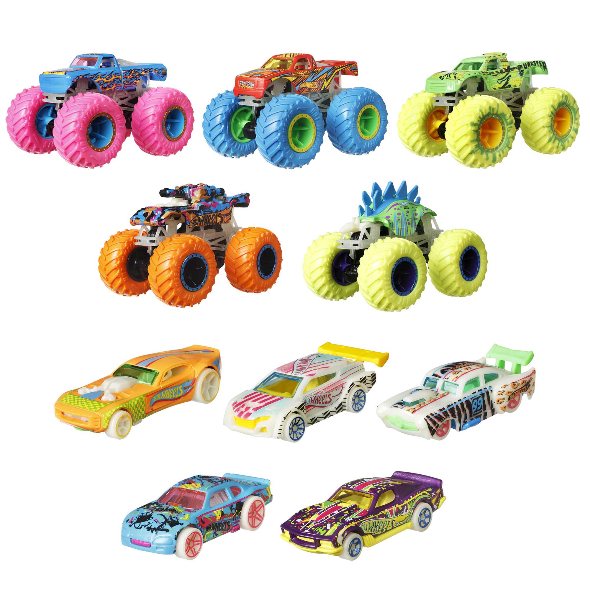 HOT WHEELS® Monster Trucks Glow in the Dark Collection