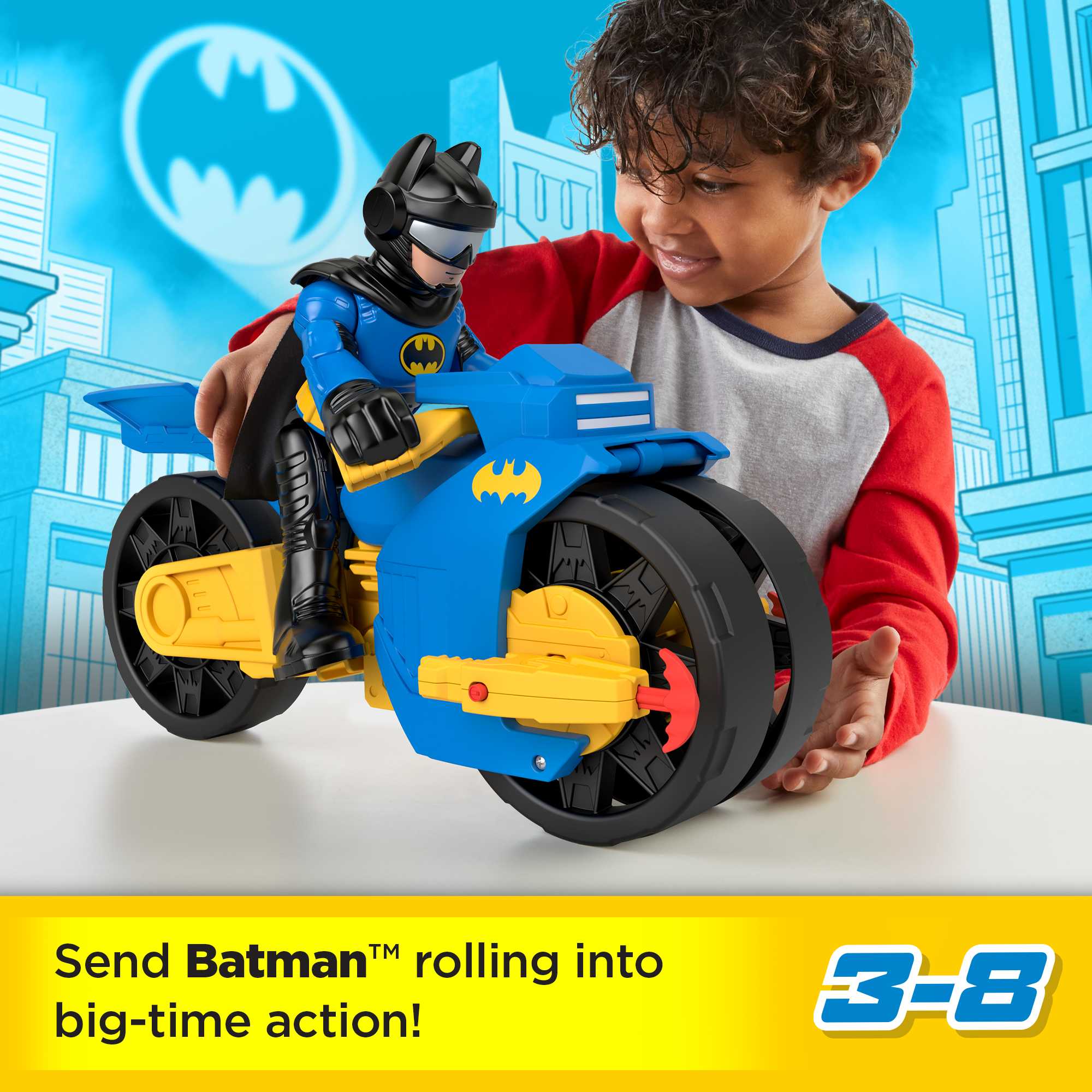 Imaginext DC Super Friends Batman Toys, XL Batcycle And Batman Figure, 10-Inches
