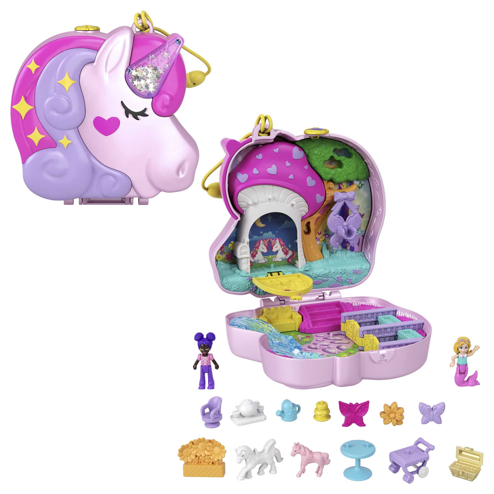 Polly Pocket Conjunto de Brinquedo Estojo Adventure World Restaurante de  Kitty