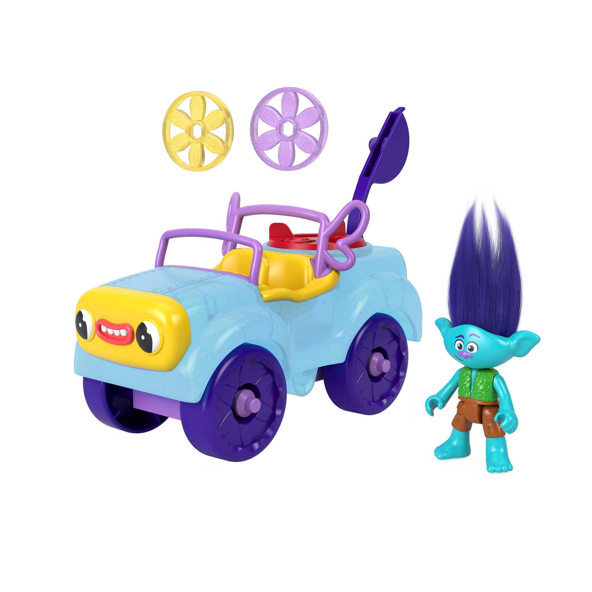 Imaginext Dreamworks Trolls Le Buggy de Branche, 4 Éléments