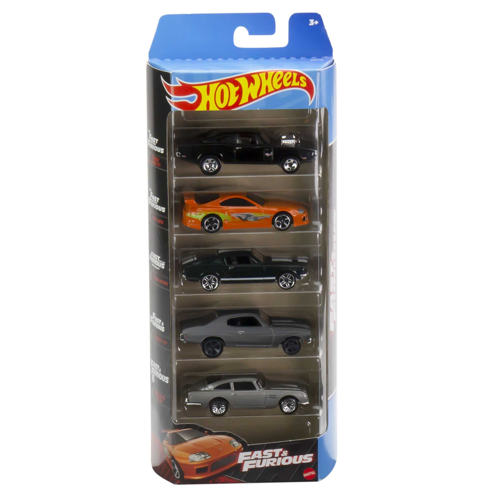 Hot Wheels Cars, Fast & Furious 5-Pack Of 1:64 Scale Toy Cars