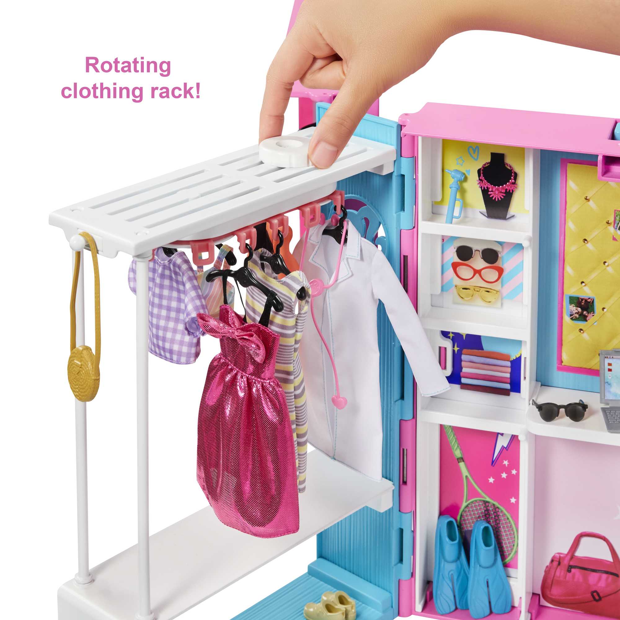 Barbie Closet Playset With 30+ Accessories, 5 Complete Looks, Rotating  Clothing Rack, Dream Closet