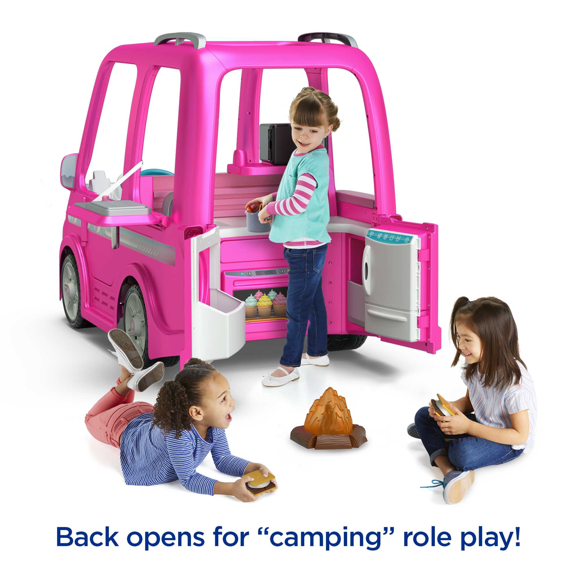  Barbie Camper, Doll Playset with 60 Accessories, 30-Inch-Slide  and 7 Play Areas, Dream Camper : Toys & Games