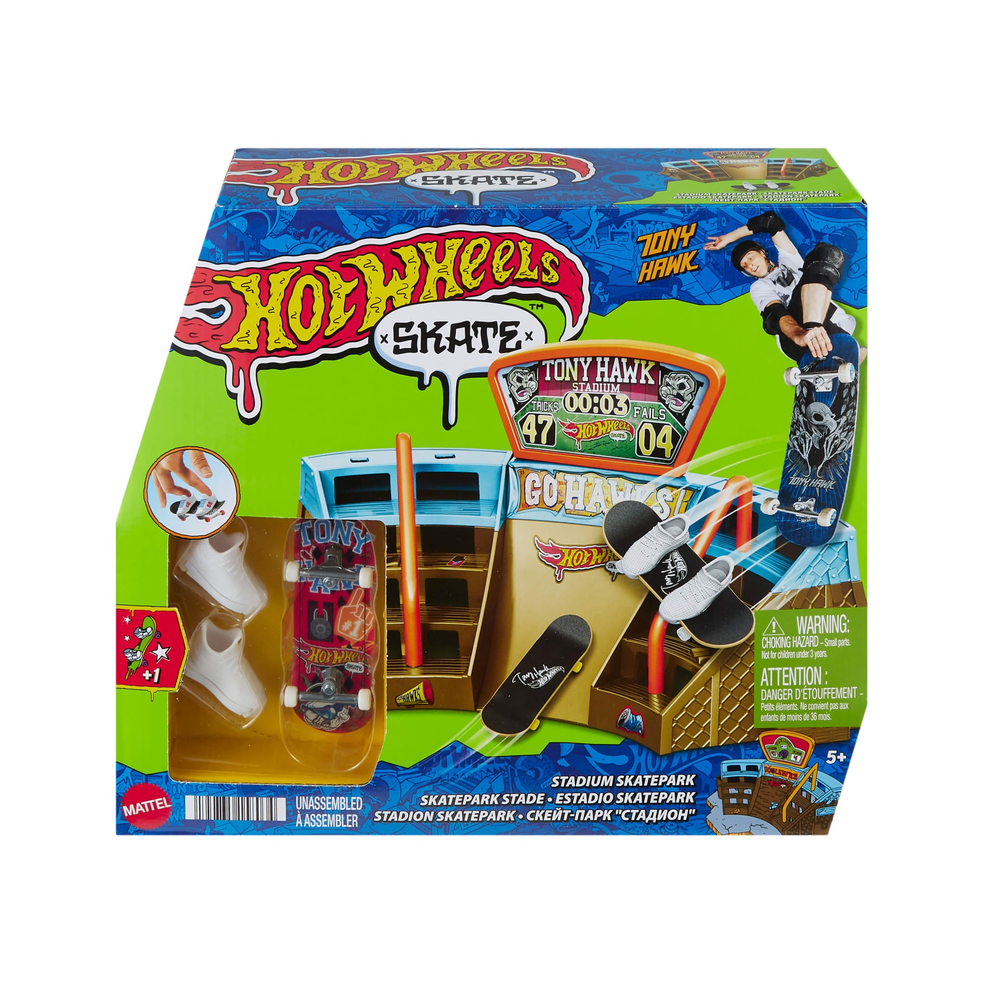 Hot Wheels Skate Stadium Set With Exclusive Fingerboard And Skate Shoes
