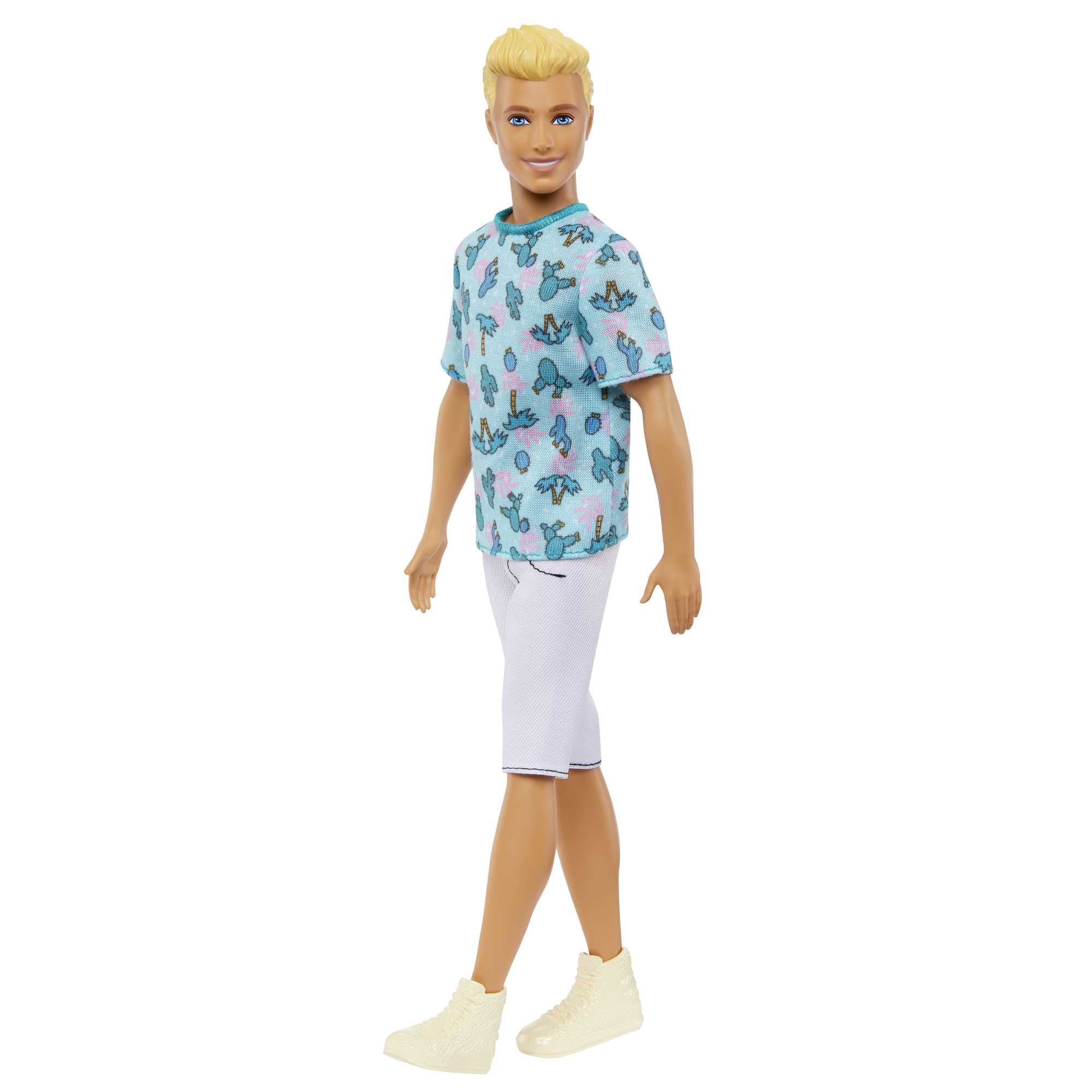 Barbie Fashionistas Ken Poupée 211, Cheveux Blonds, T-Shirt Cactus