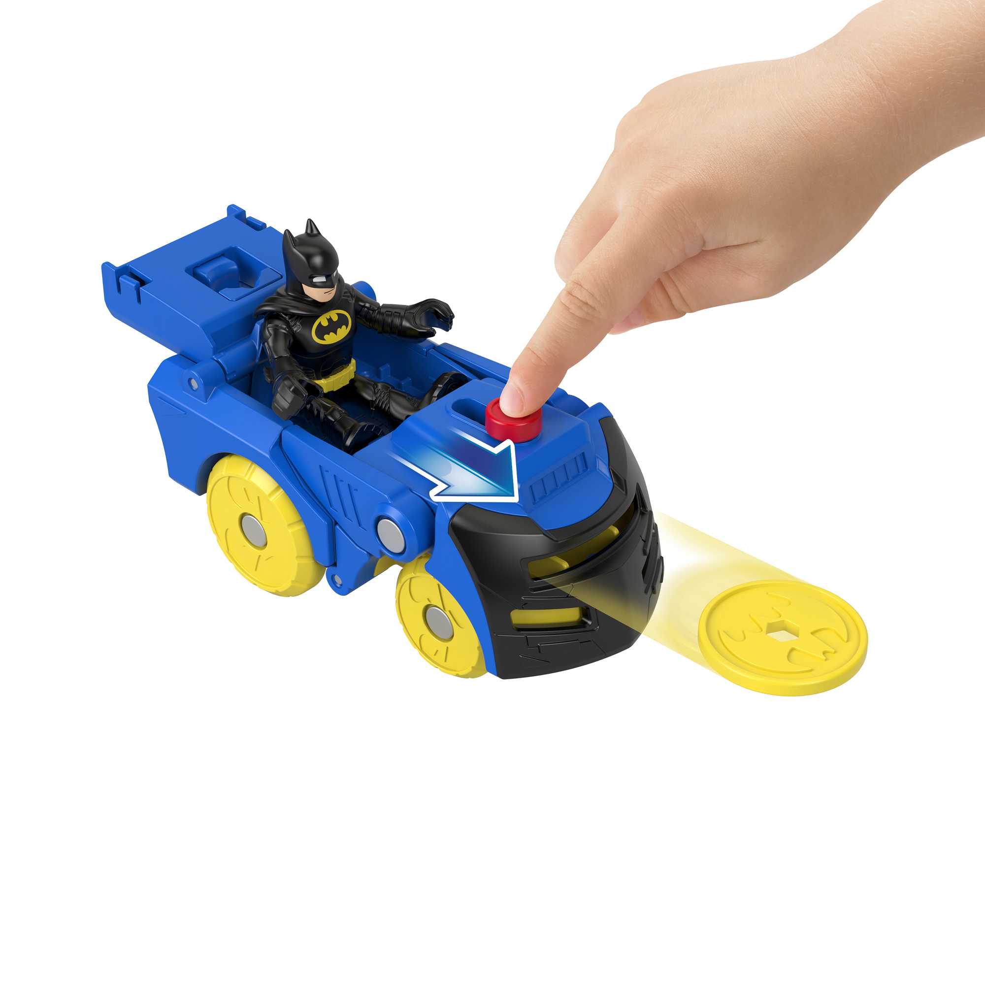 Imaginext DC Super Friends Figura de Ação Head Shifters Batman & Batmóvel