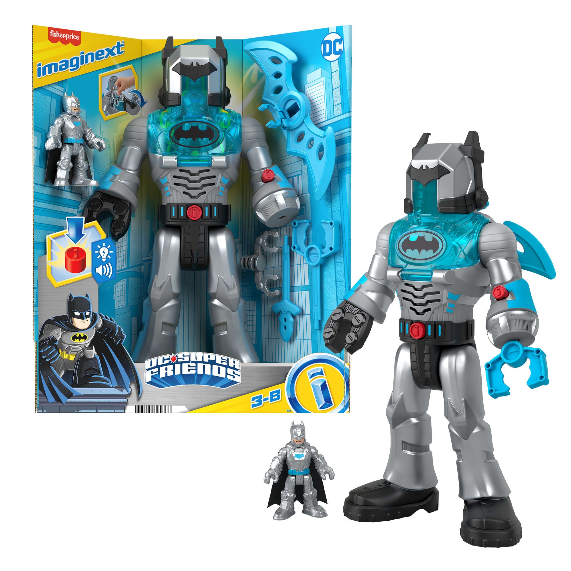 Imaginext DC Super Friends Insider Batman Robot Grey| Mattel