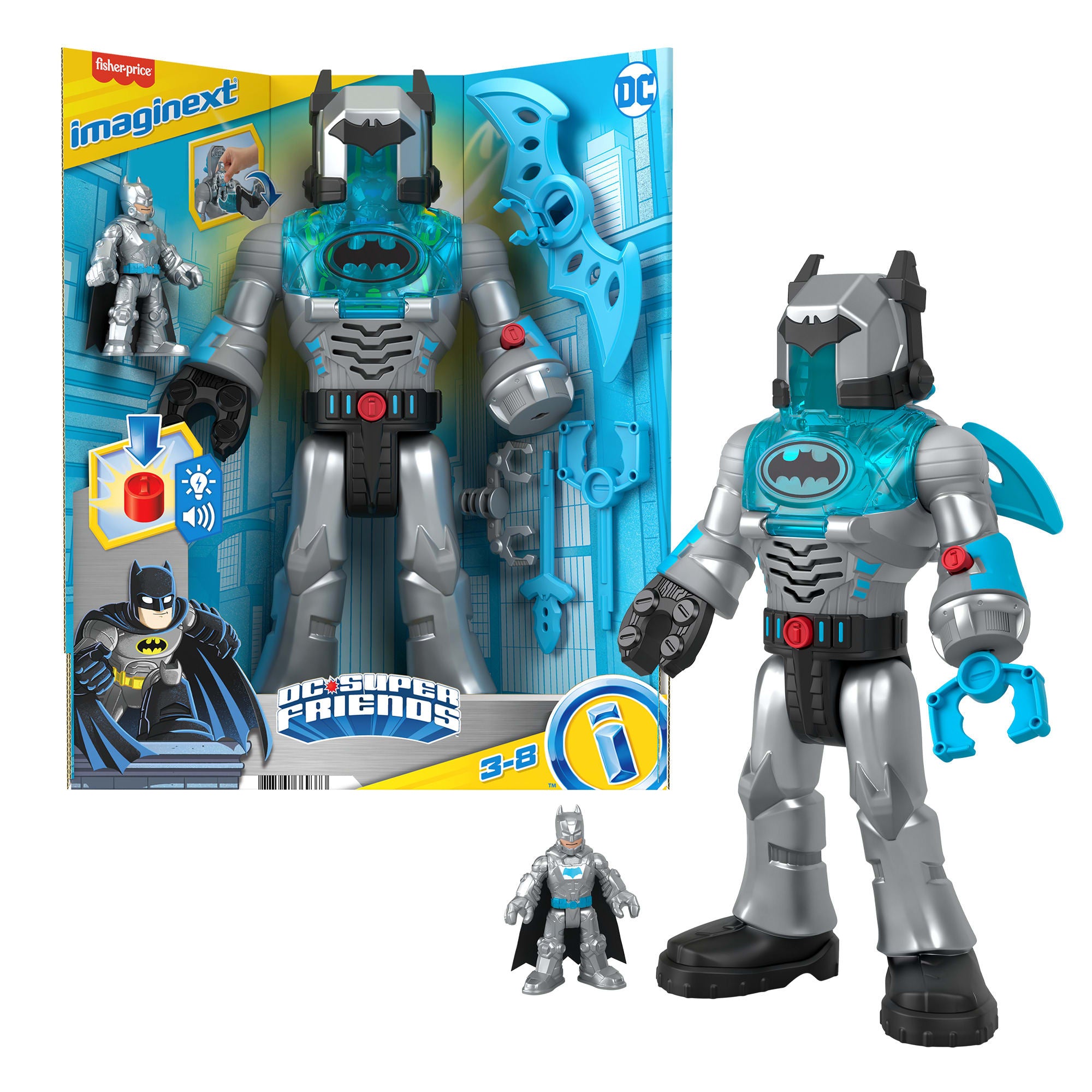 Imaginext DC Super Friends Figura de Ação Insiders Batman Cinza