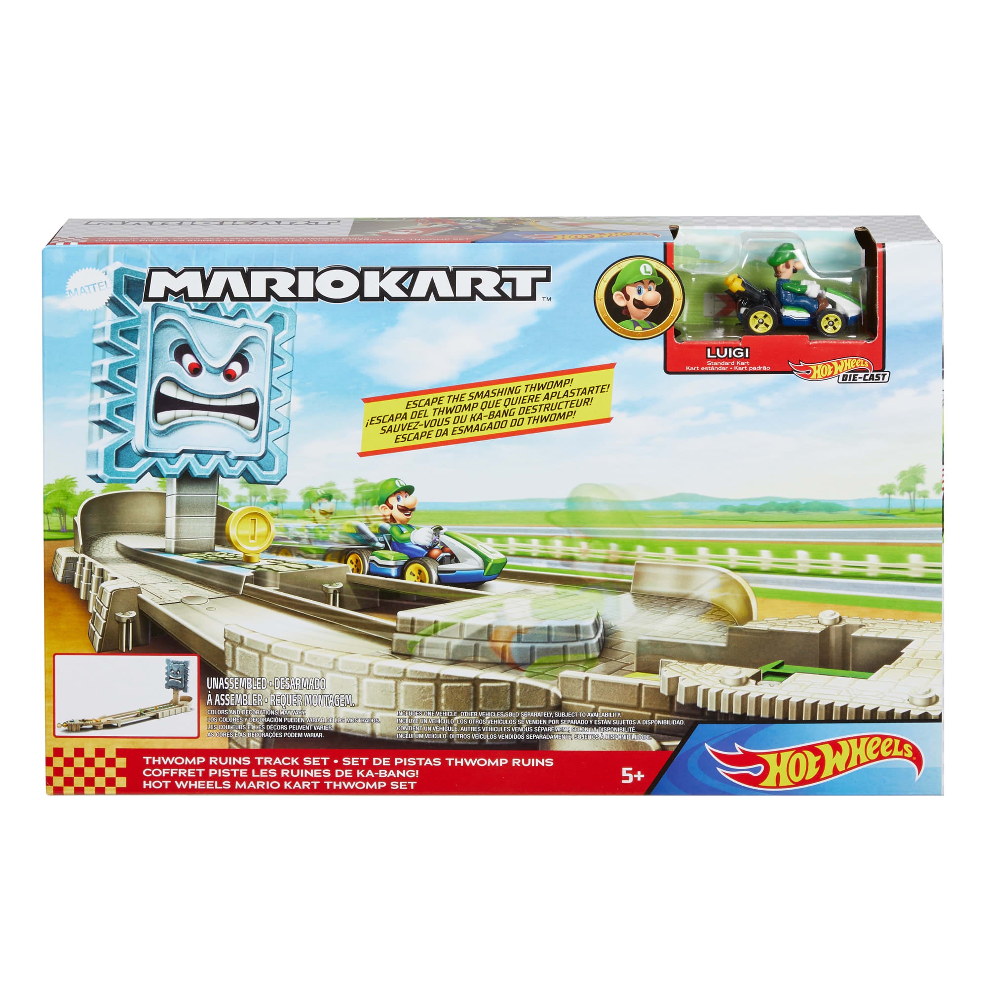Hot Wheels Mario Kart Pista de Brinquedo Thwomp