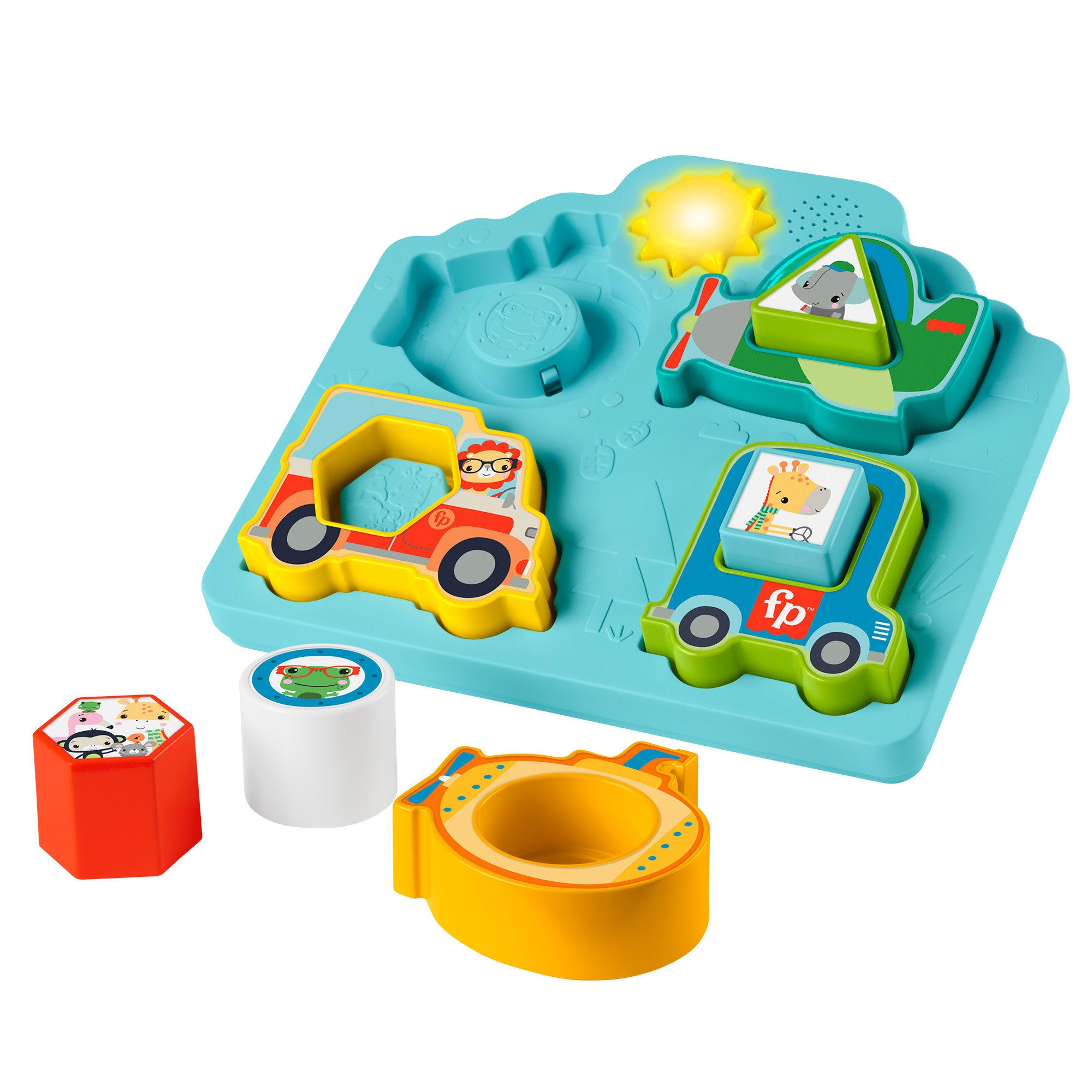 Coffret Fisher-Price Mes Véhicules En Bois - 4 Pièces : Camion Pompier, Bus, Voiture Police, Feu - Jouet Enfant 2 Ans+