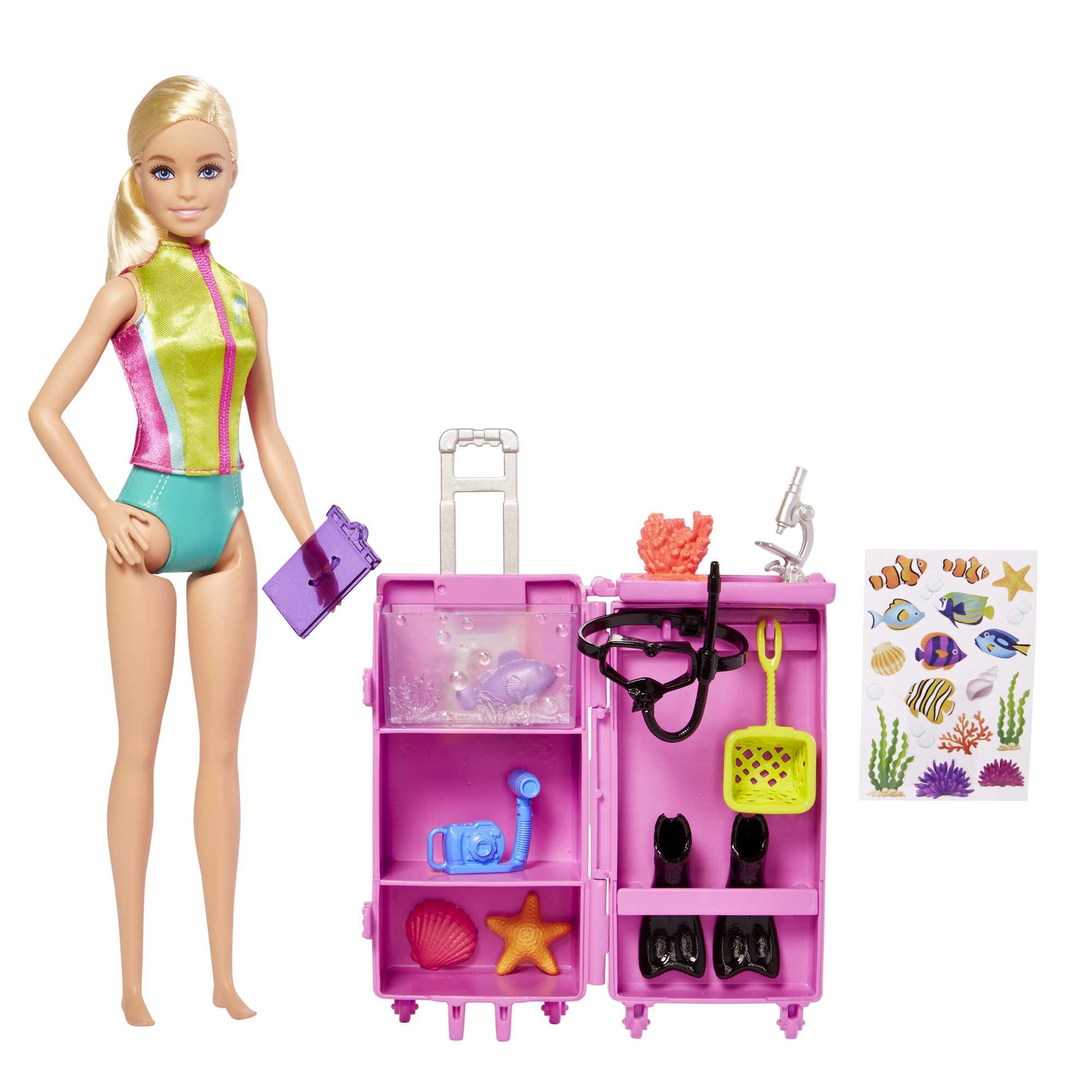 Barbie-Coffret Barbie Plongeuse, poupée et plus de 10 accessoires | Mattel