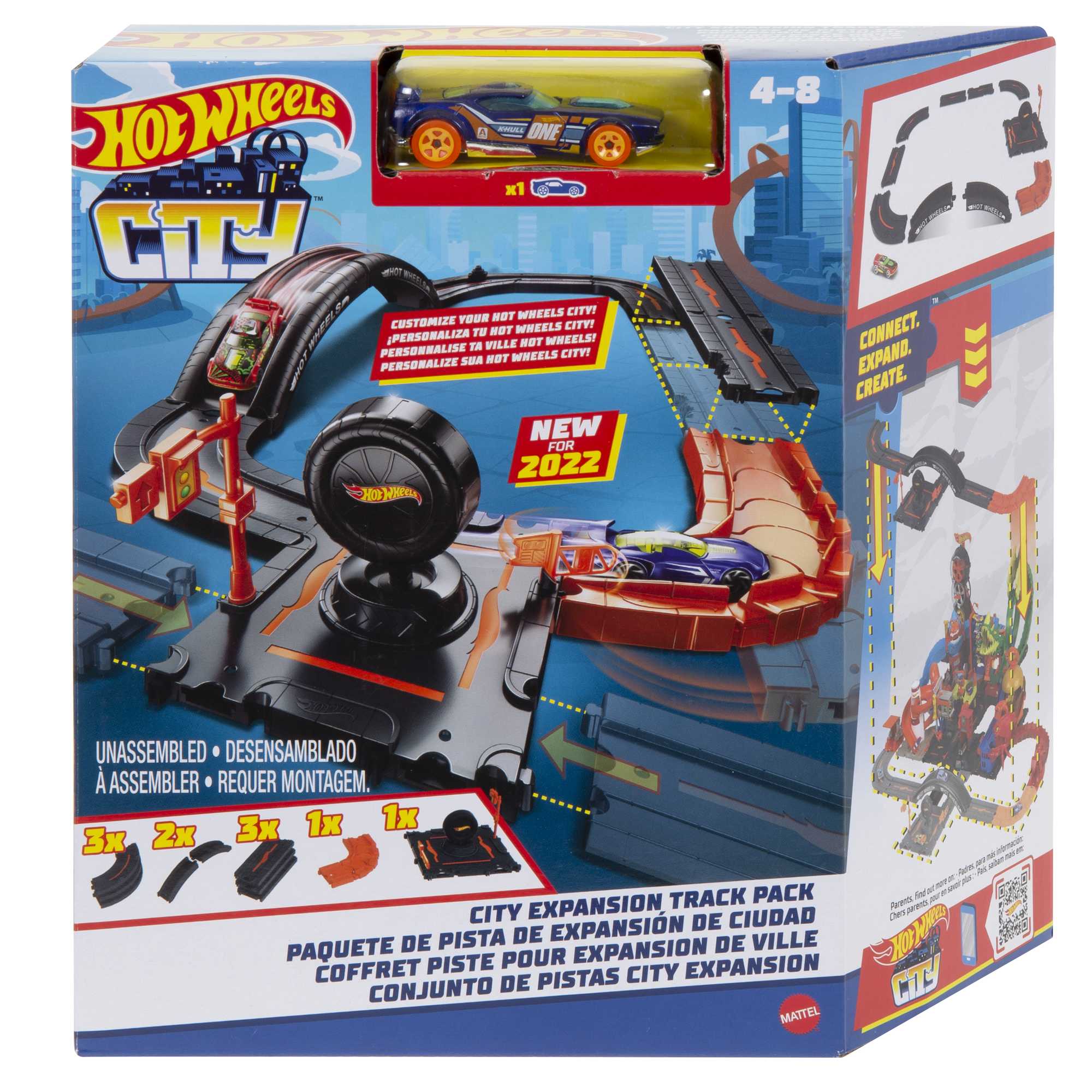 Hot Wheels Ville Coffret D’Extension de Piste, 10 Élém., 1 Véhicule