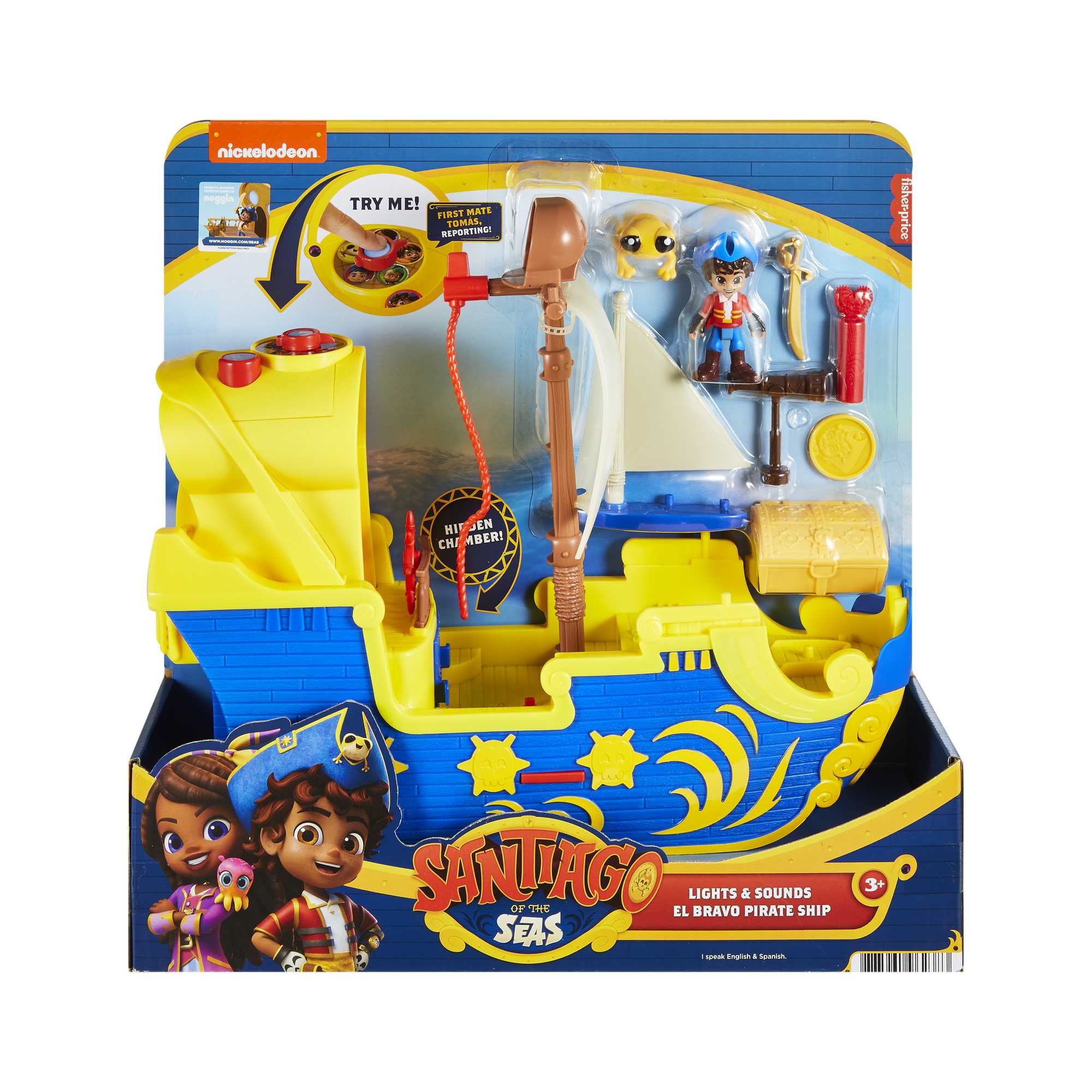 Fisher-Price Santiago Of the Seas Pirate Ship El Bravo Playset With Lights & Sounds For Child 3Y+