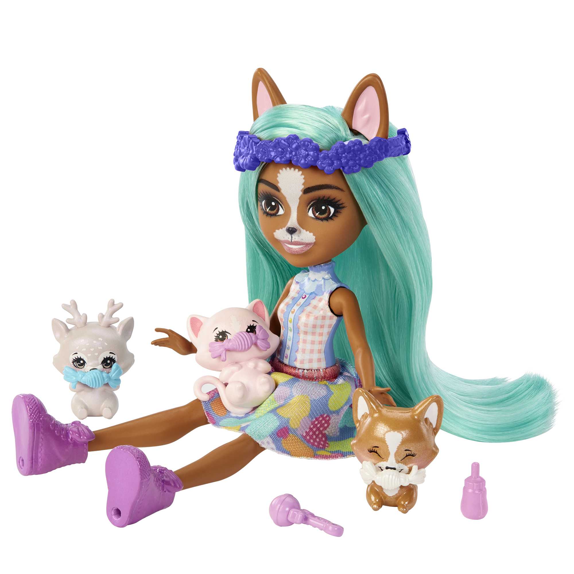 Enchantimals Muñeca Crizia Corgi y su Bestie Bebé