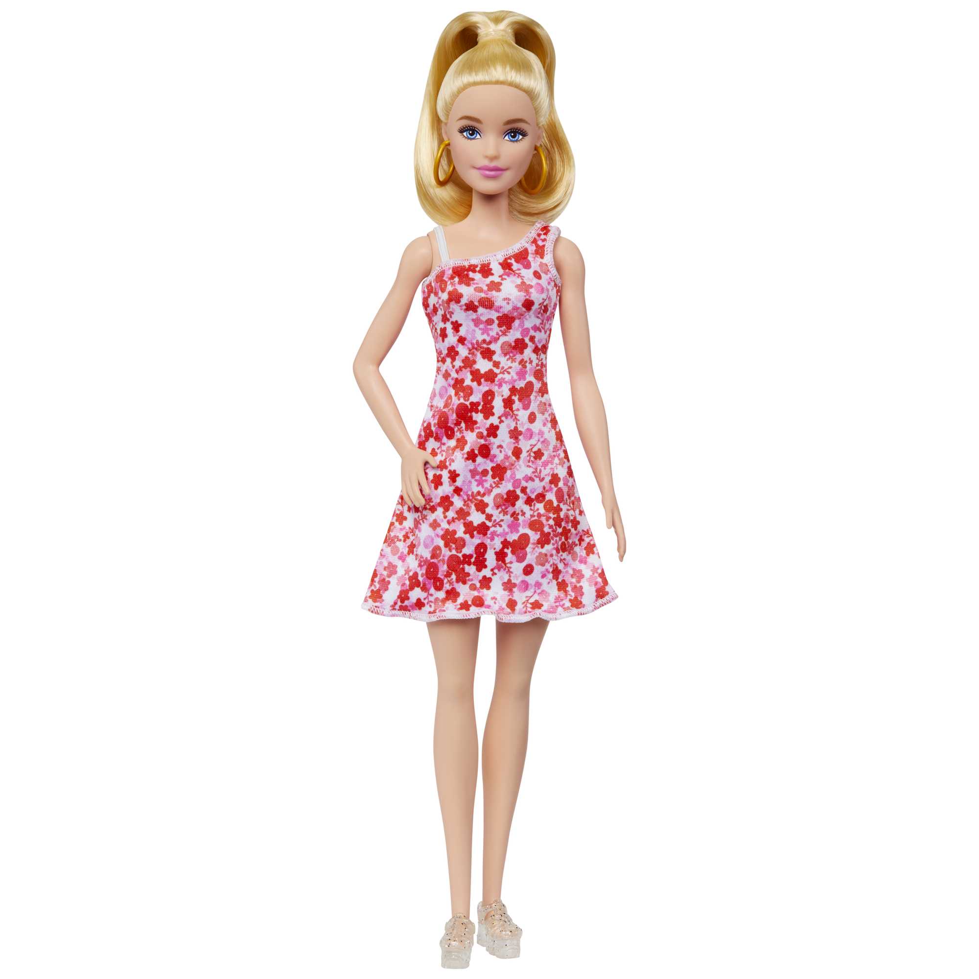 Barbie Fashionistas 205–Poupée Queue de Cheval, Robe à Fleurs