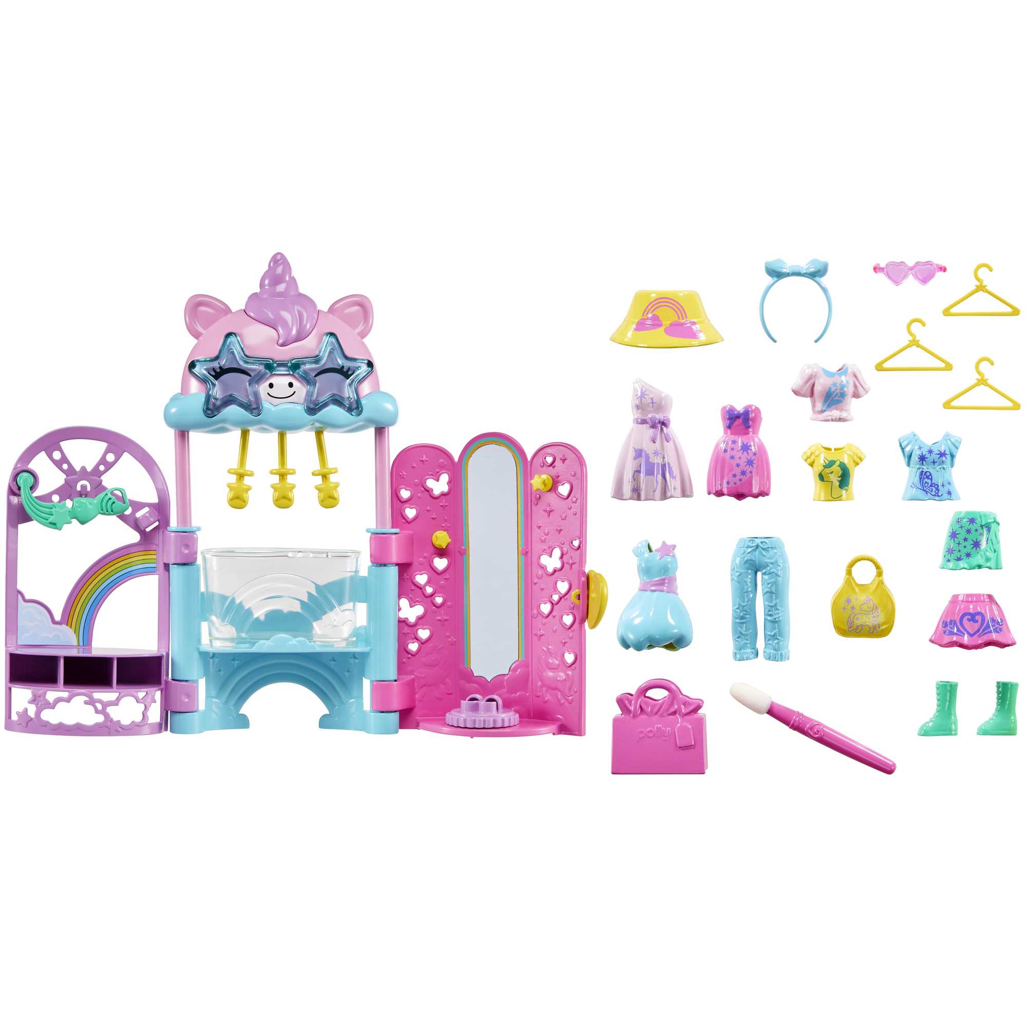 Polly Pocket Coffret de Jeu Studio Glamour, 2 Poupées, 19 Access.