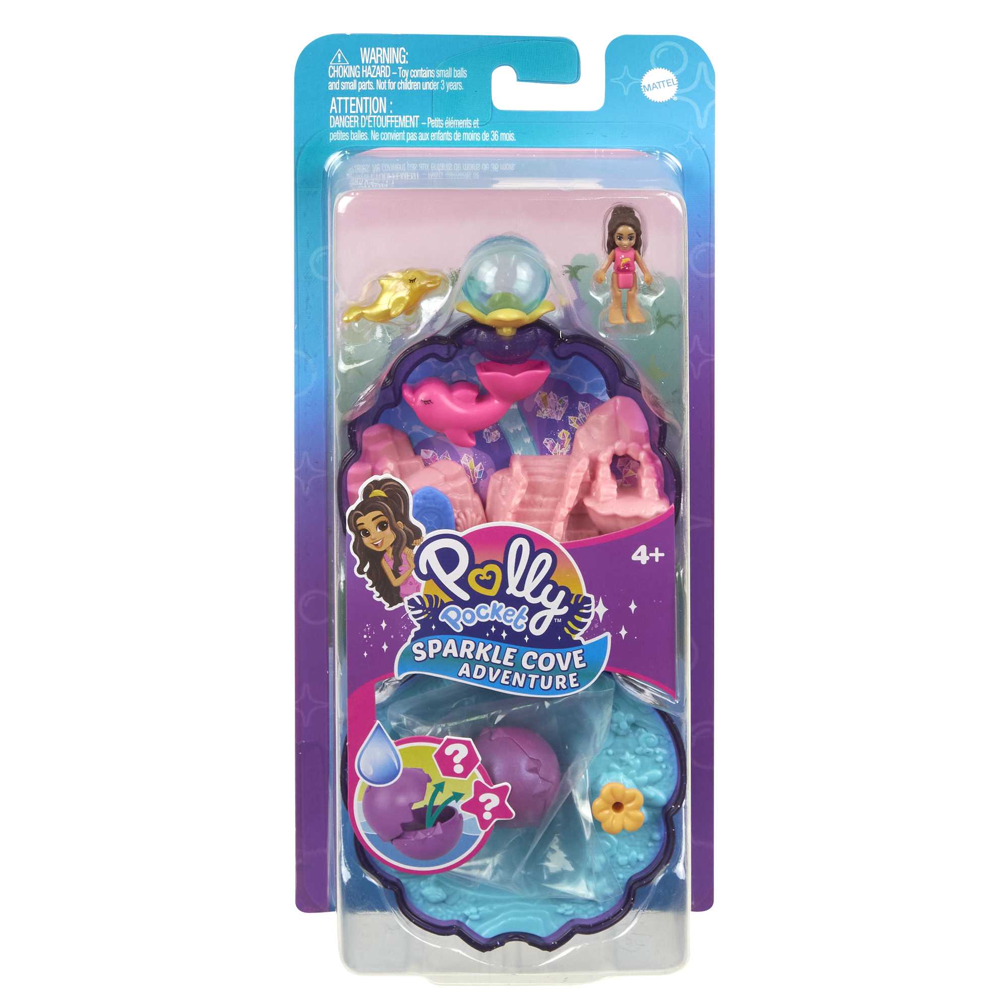 Polly Pocket Sparkle Cove Adventure Underwater Lagoon Compact Playset With  Micro Doll & Accessories