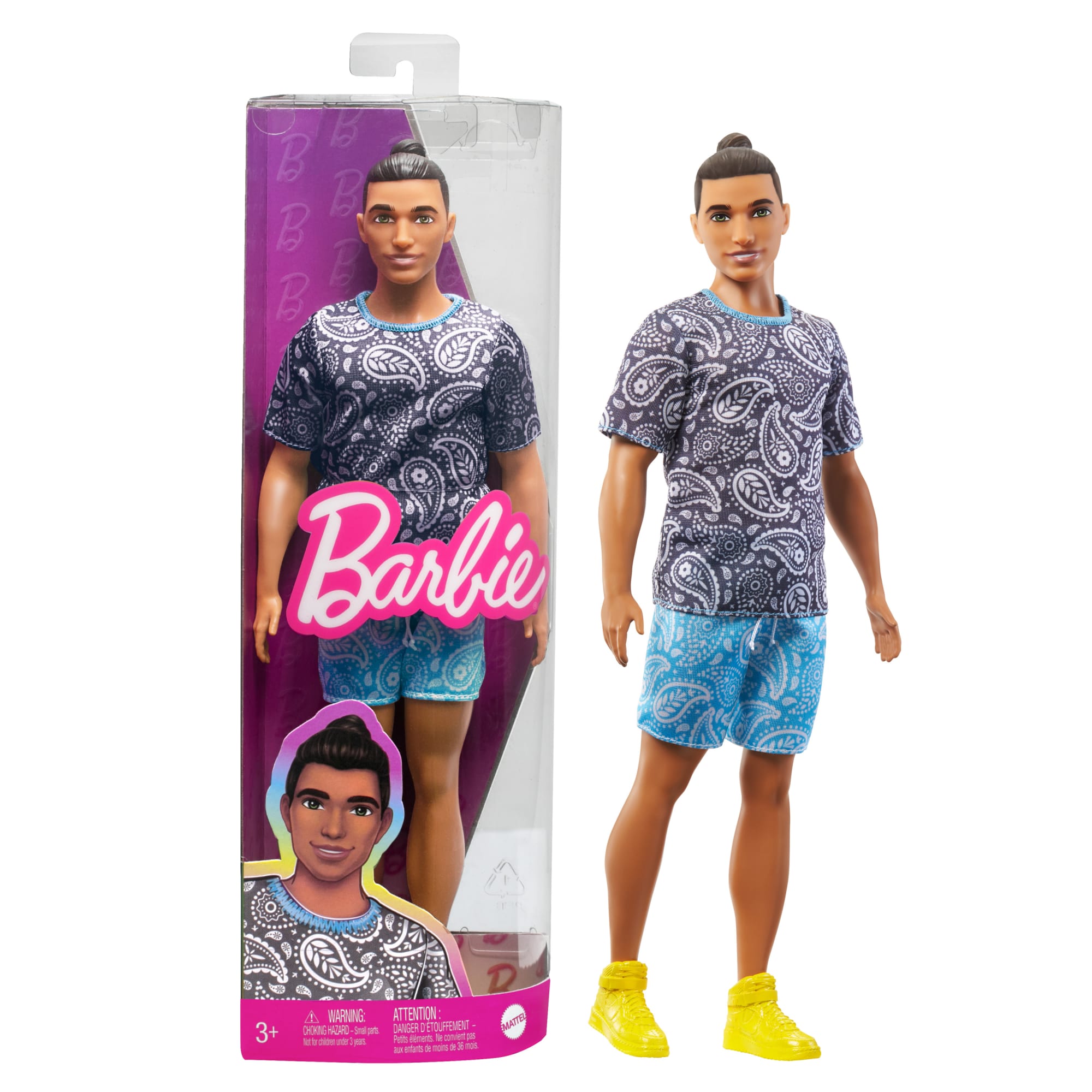 Ken Doll, Barbie Fashionistas, Brown Hair And Paisley Outfit