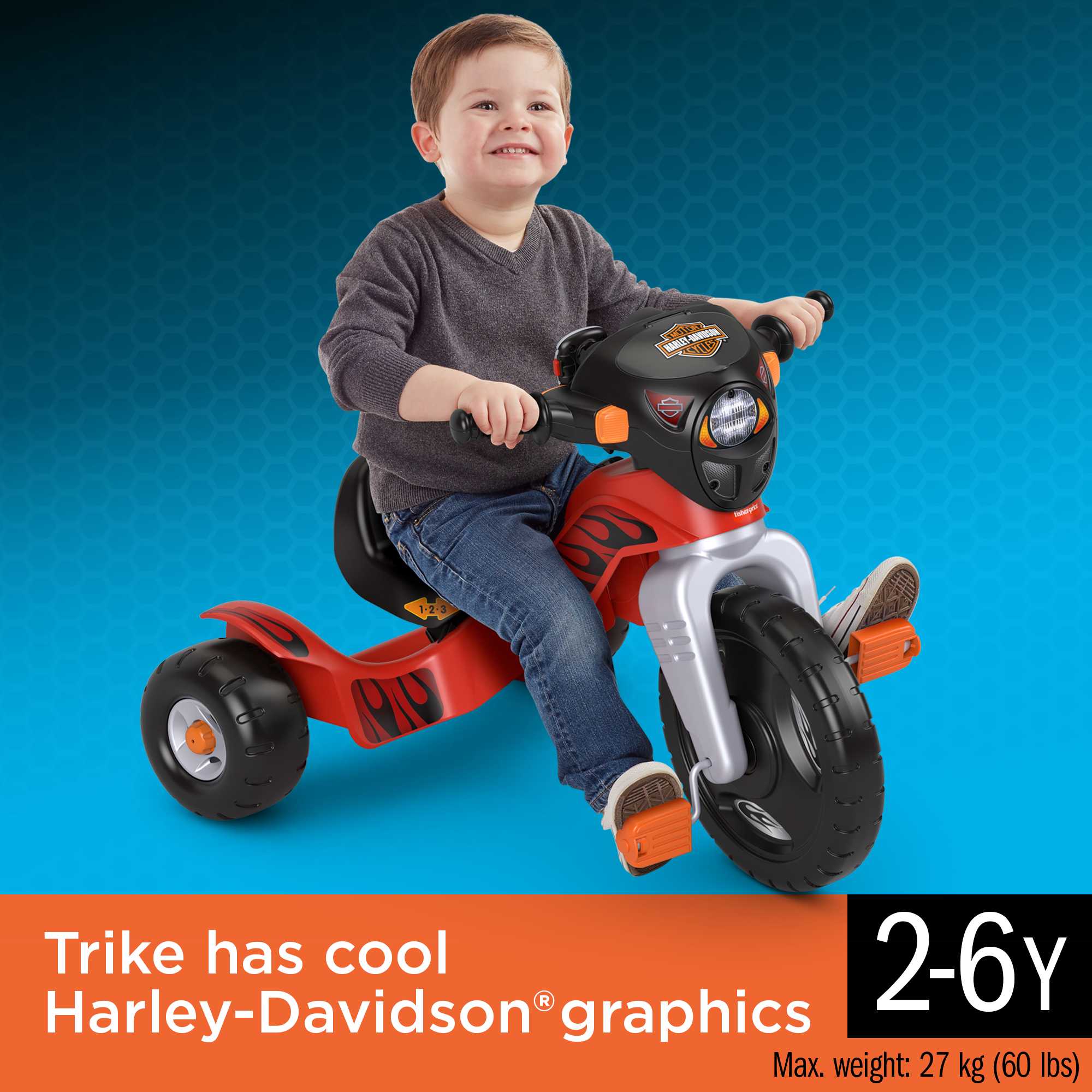Harley-Davidson Lights & Sounds Trike Toddler Bike | Mattel