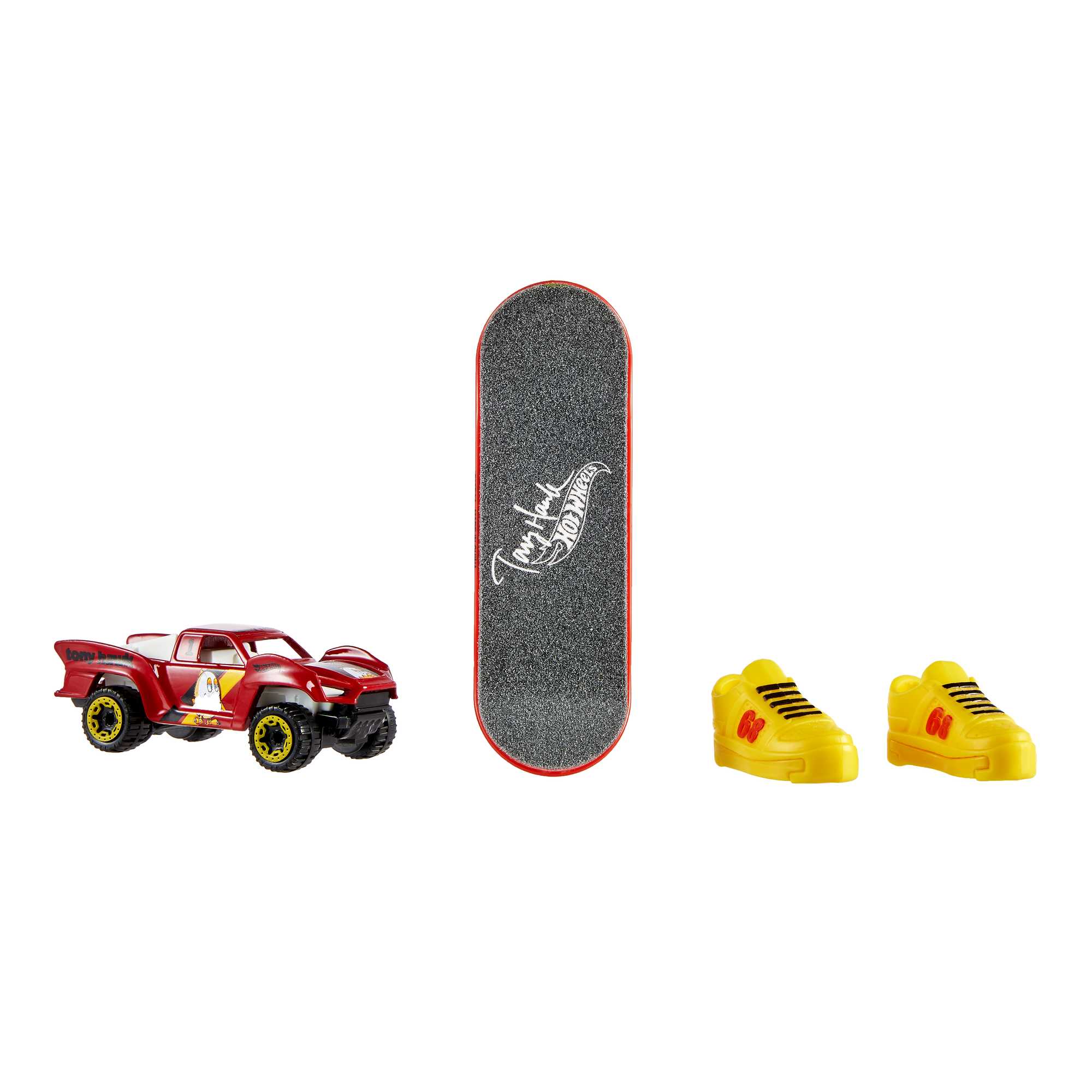 Hot Wheels Skate Veículo de Brinquedo Skateboard Vermelho e Amarelo