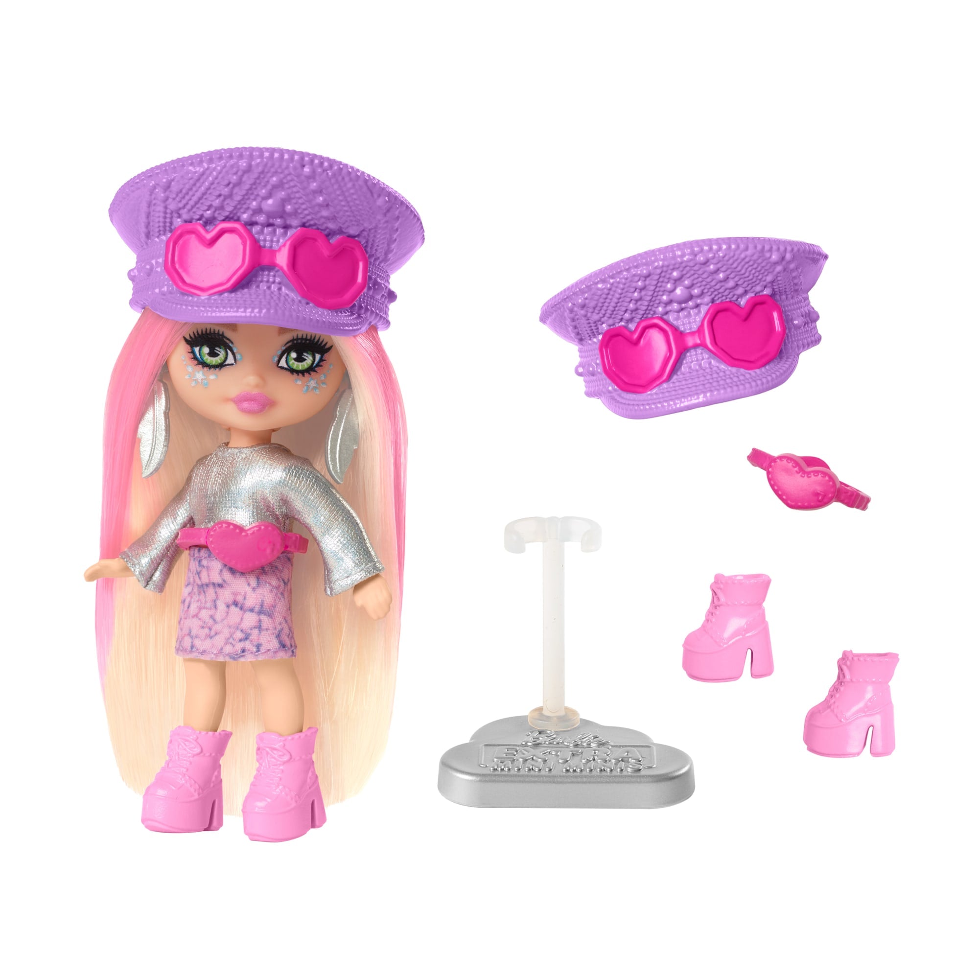 Barbie Extra Mini Minis Boneca Camiseta Prateada
