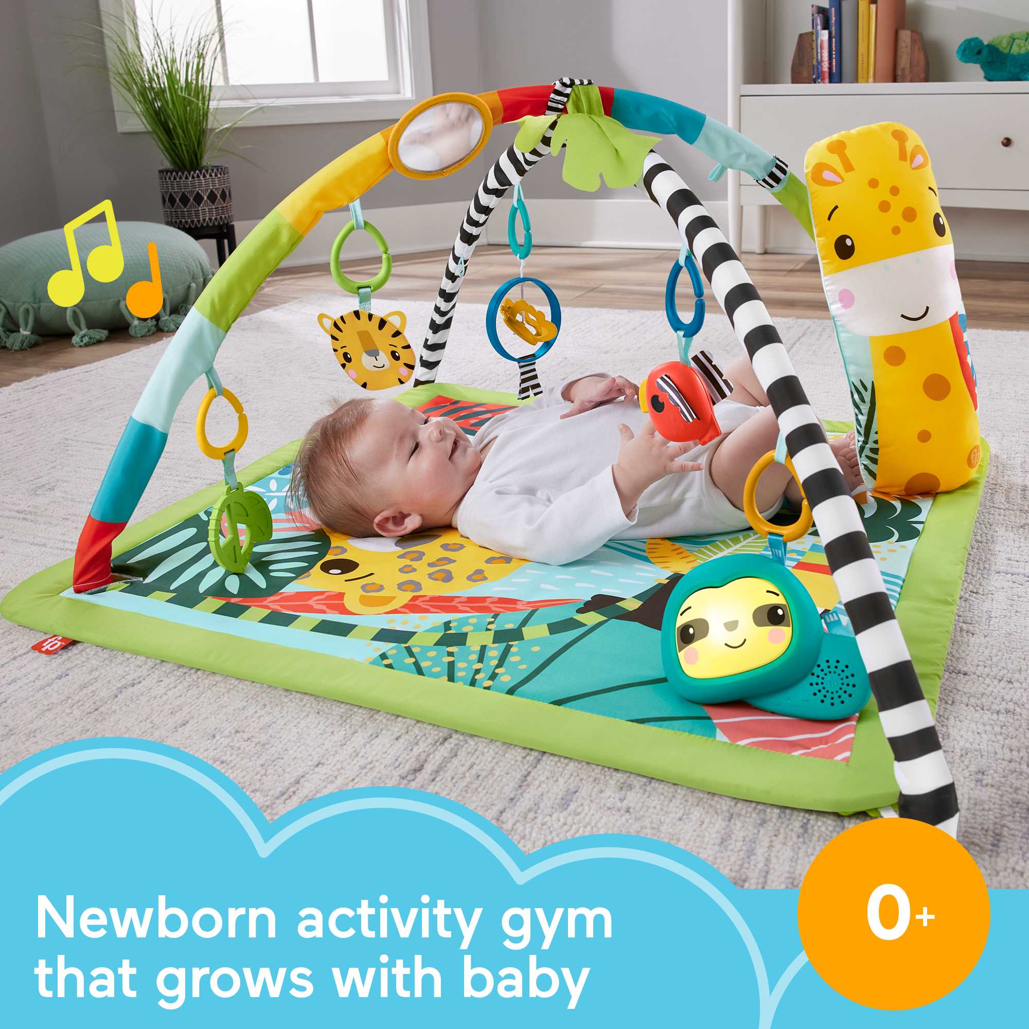 Fisher Price 3-in-1 Rainforest Sensory Baby Gym |Mattel