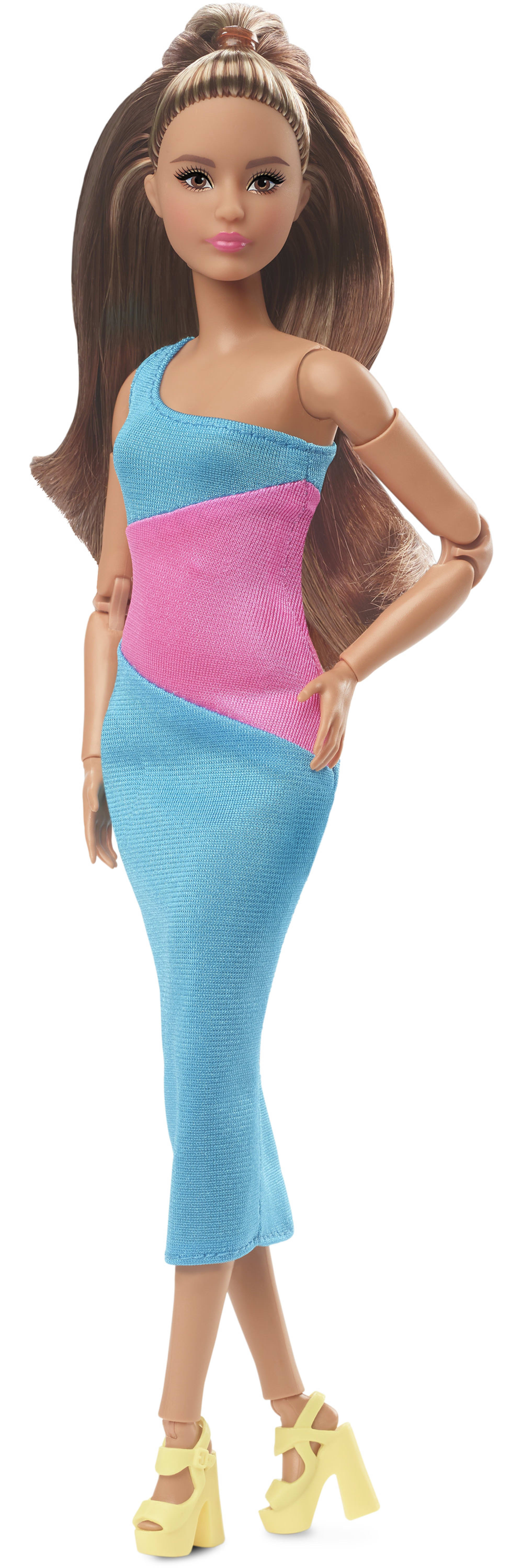 Barbie Looks Doll | Brunette | Color Block Dress | MATTEL