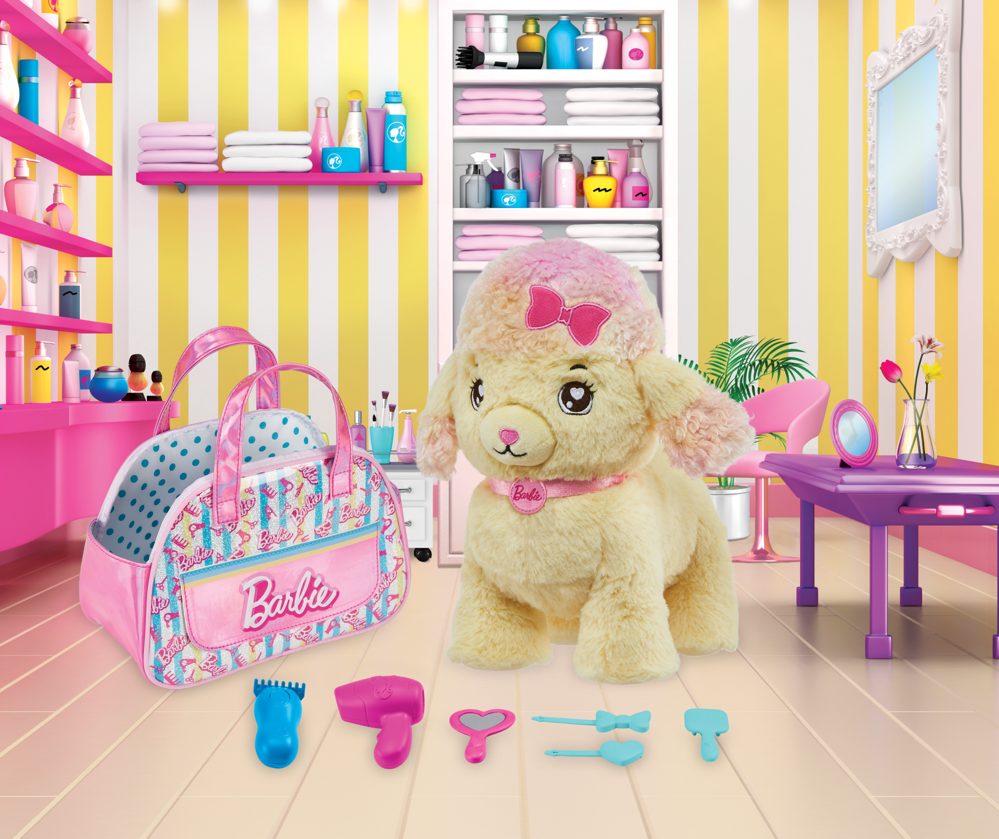 Barbie Plush | Poodle with Salon Bag & Accessories | MATTEL