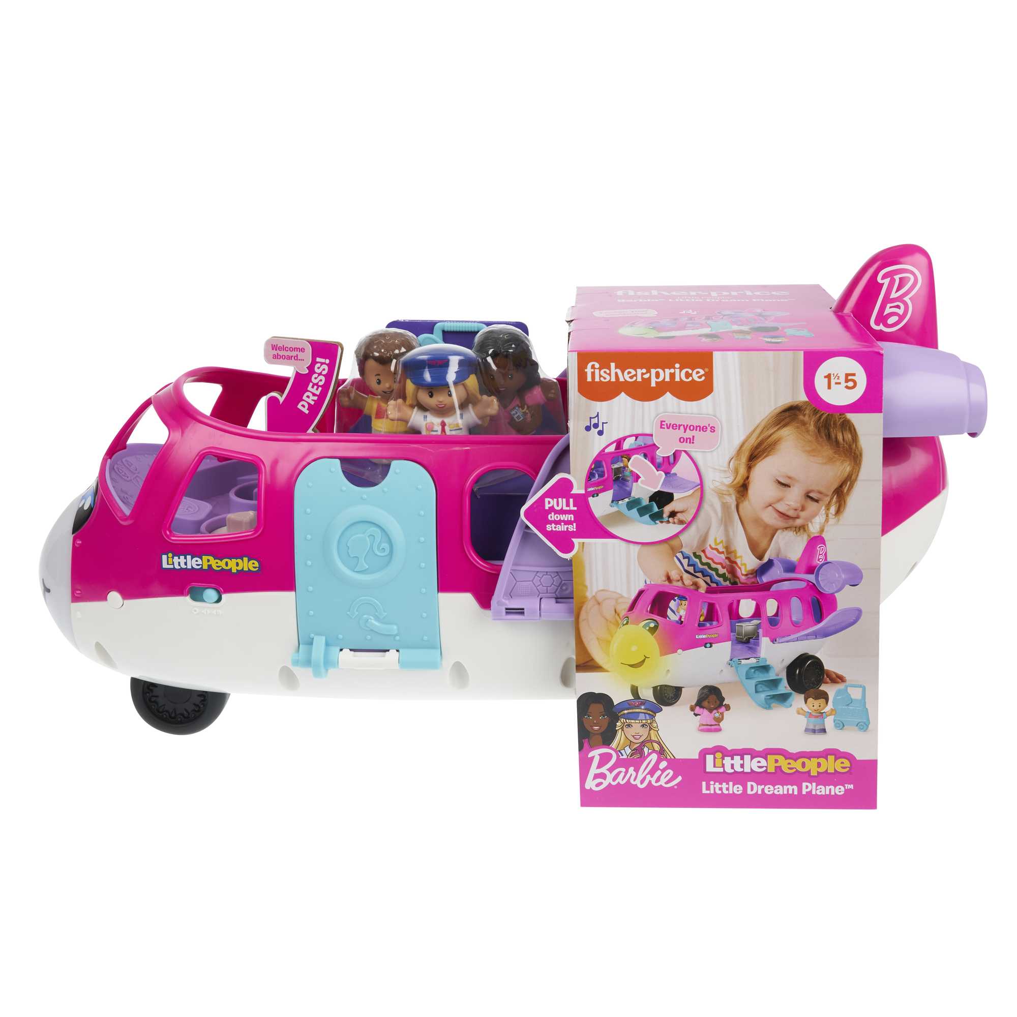 Avion De Rêve Barbie Avec Poupée - Coffret Jouet Avec Mobilier Et 15 Accessoires - Pour Enfant 3 Ans Et Plus - GDG76