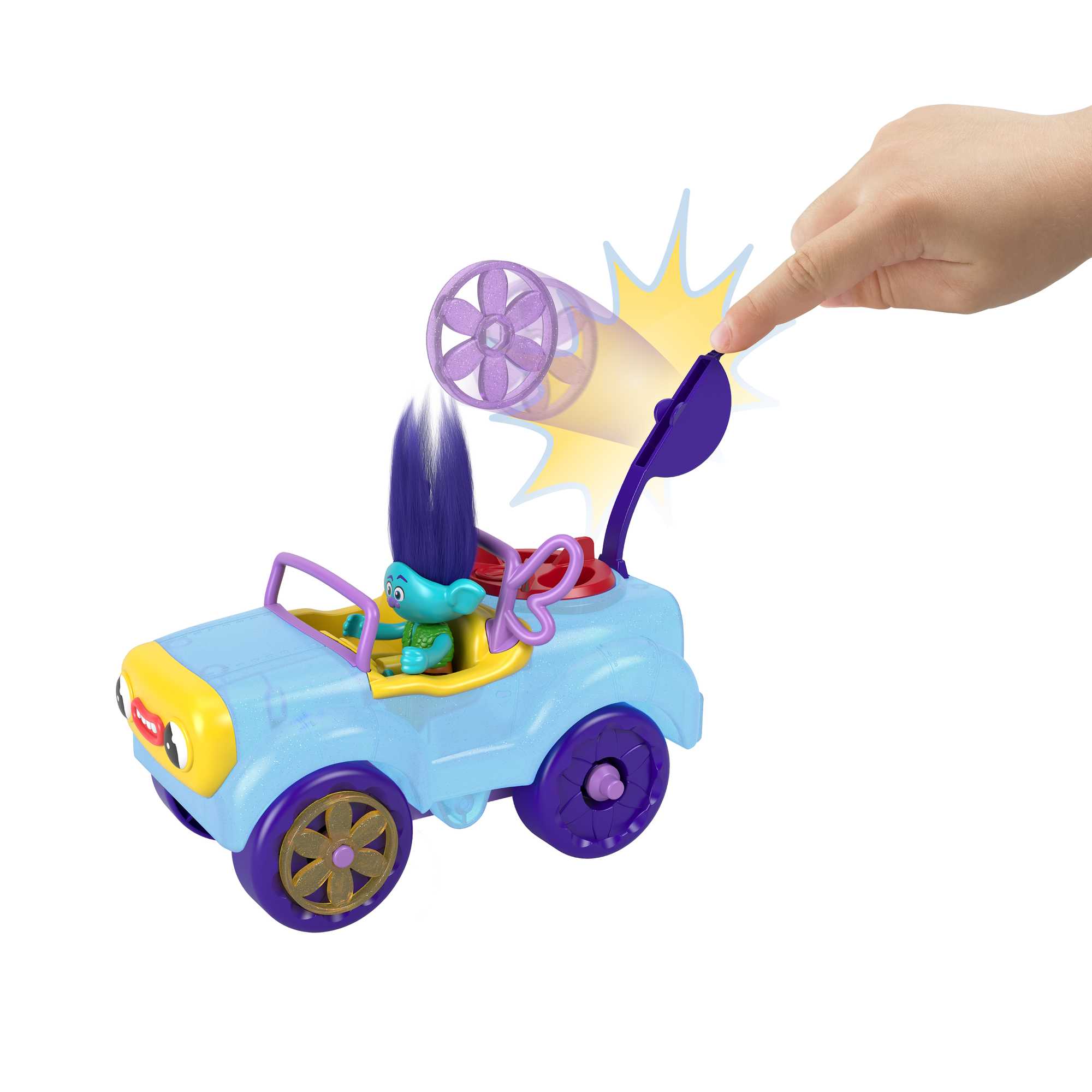 Imaginext Dreamworks Trolls Le Buggy de Branche, 4 Éléments