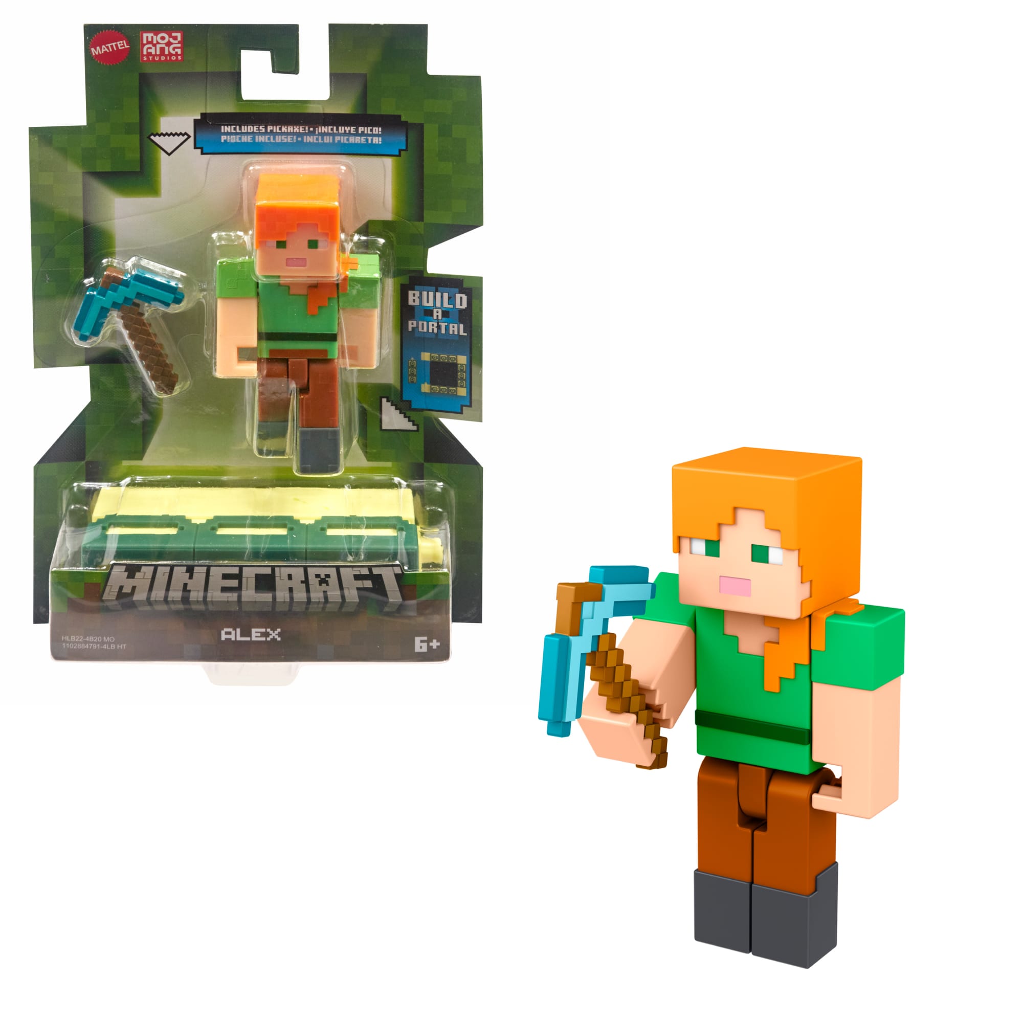 Minecraft Vanilla Figura de Acción Alex 3.25 Construye un Portal del End