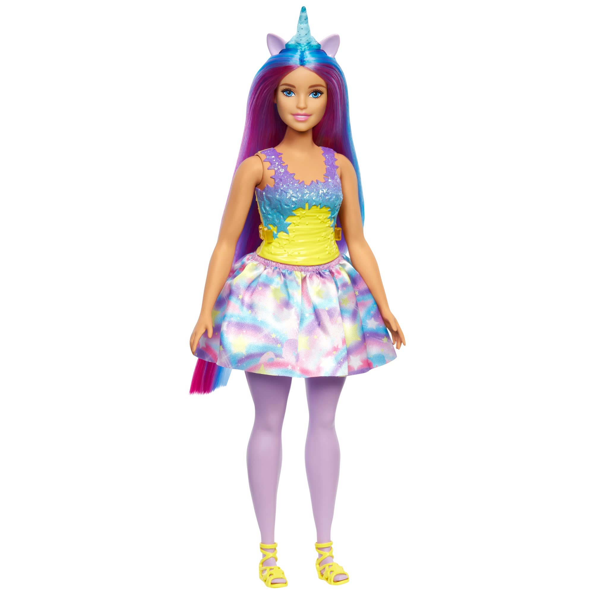 Barbie Fantasia Boneca Unicórnio Chifre Azul
