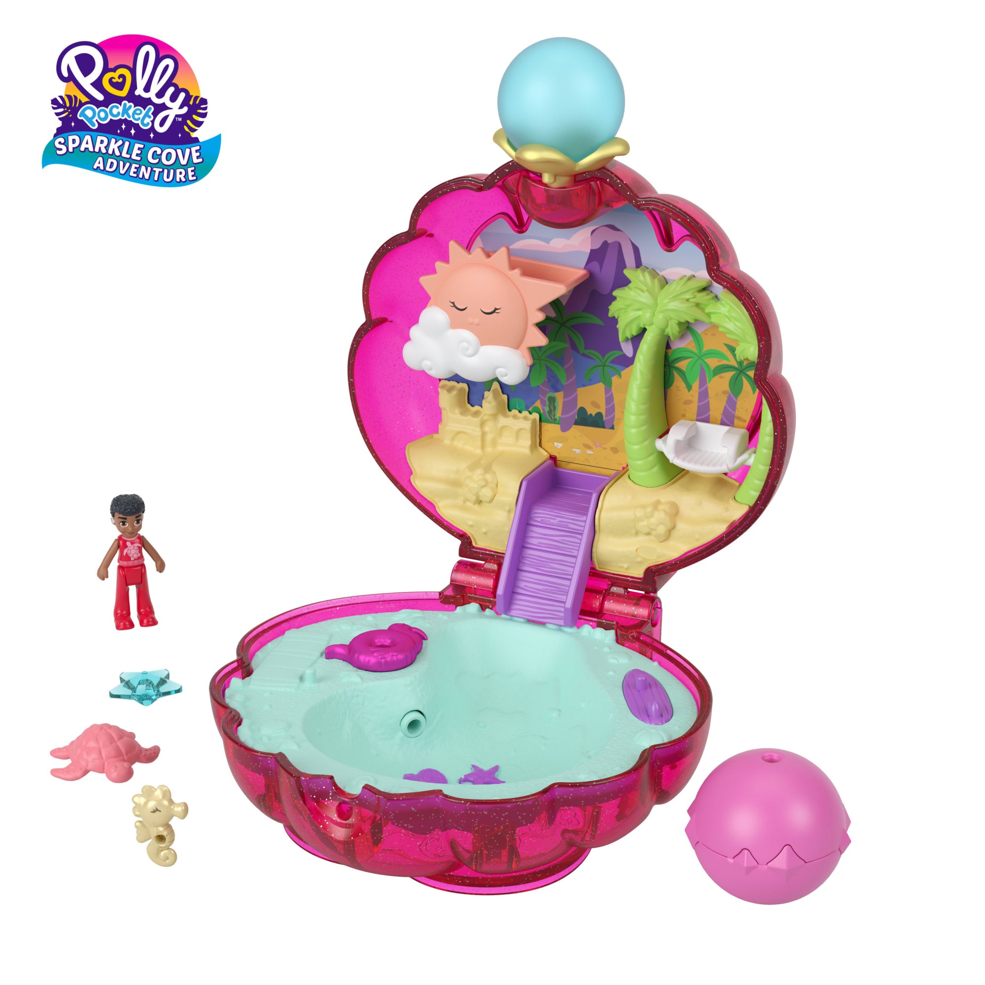 Polly Pocket Travel Toy Sparkle Cove Adventure Shell Compact