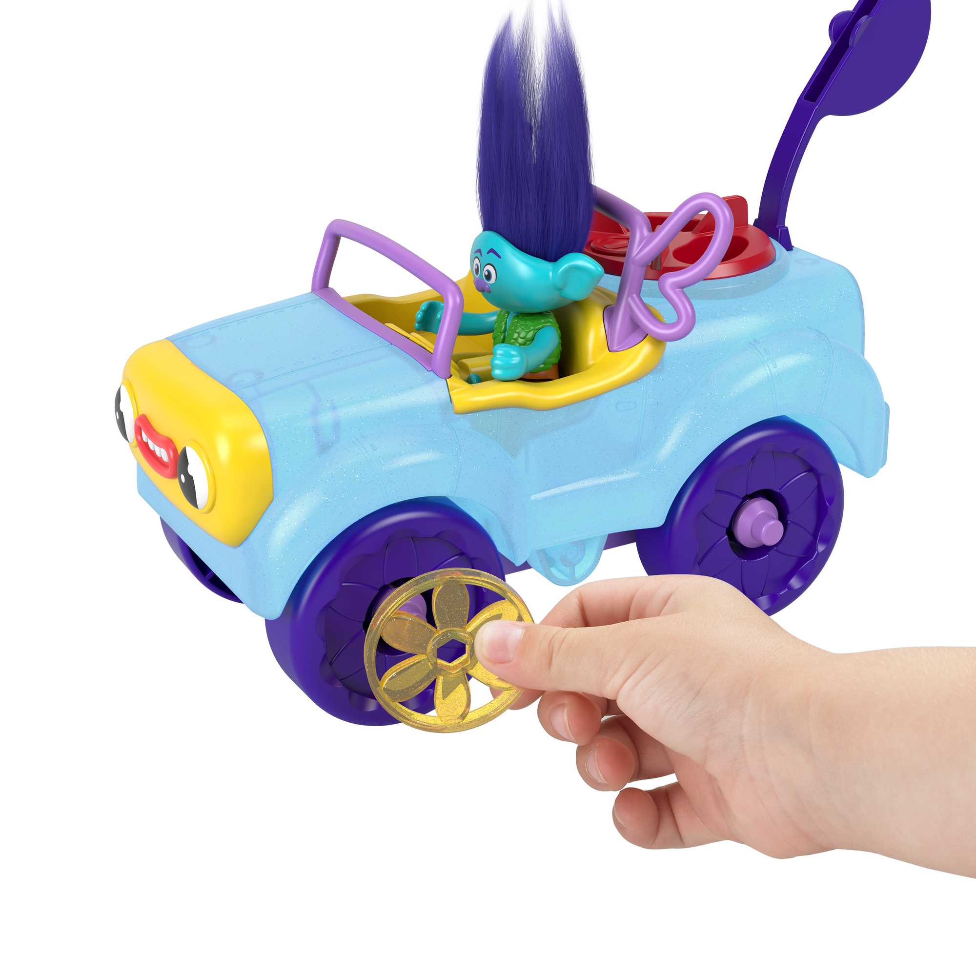Imaginext Dreamworks Trolls Le Buggy de Branche, 4 Éléments
