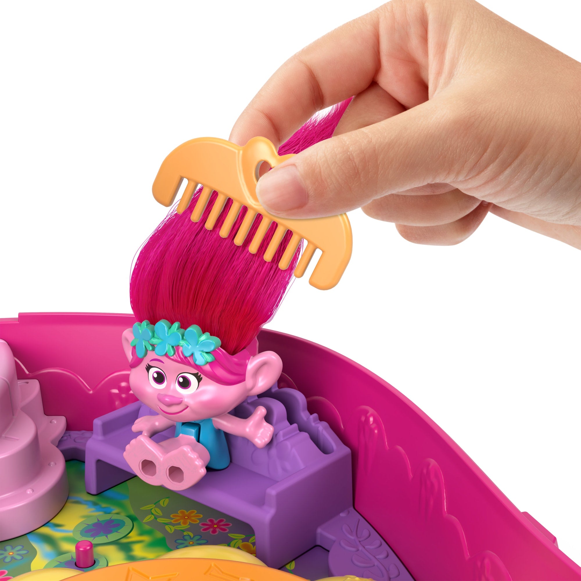 Polly Pocket & Dreamworks-Les Trolls-Coffret Figurines et Accessoires
