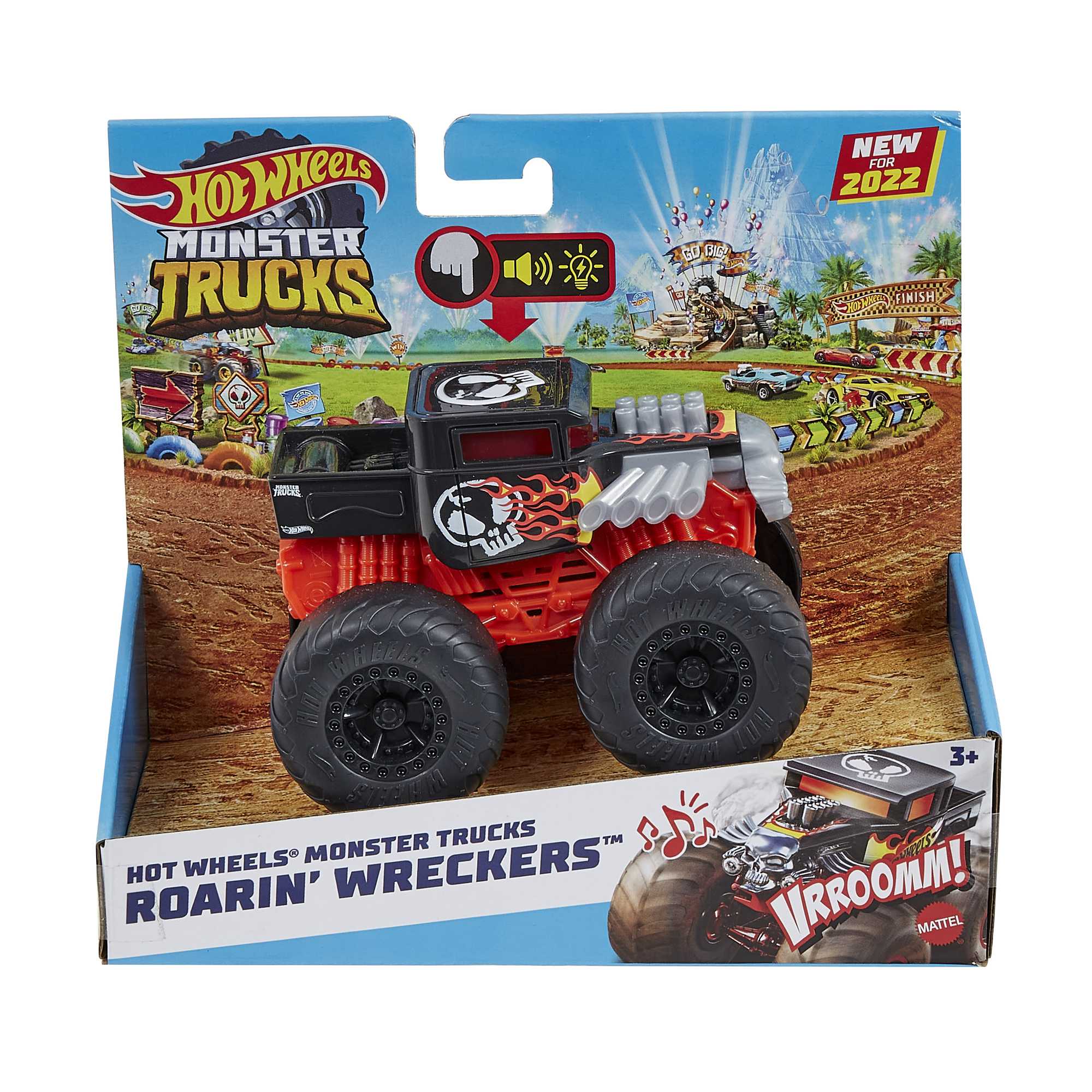 Hot Wheels Monster Trucks Véhicule Bone Shaker Sons et Lumières