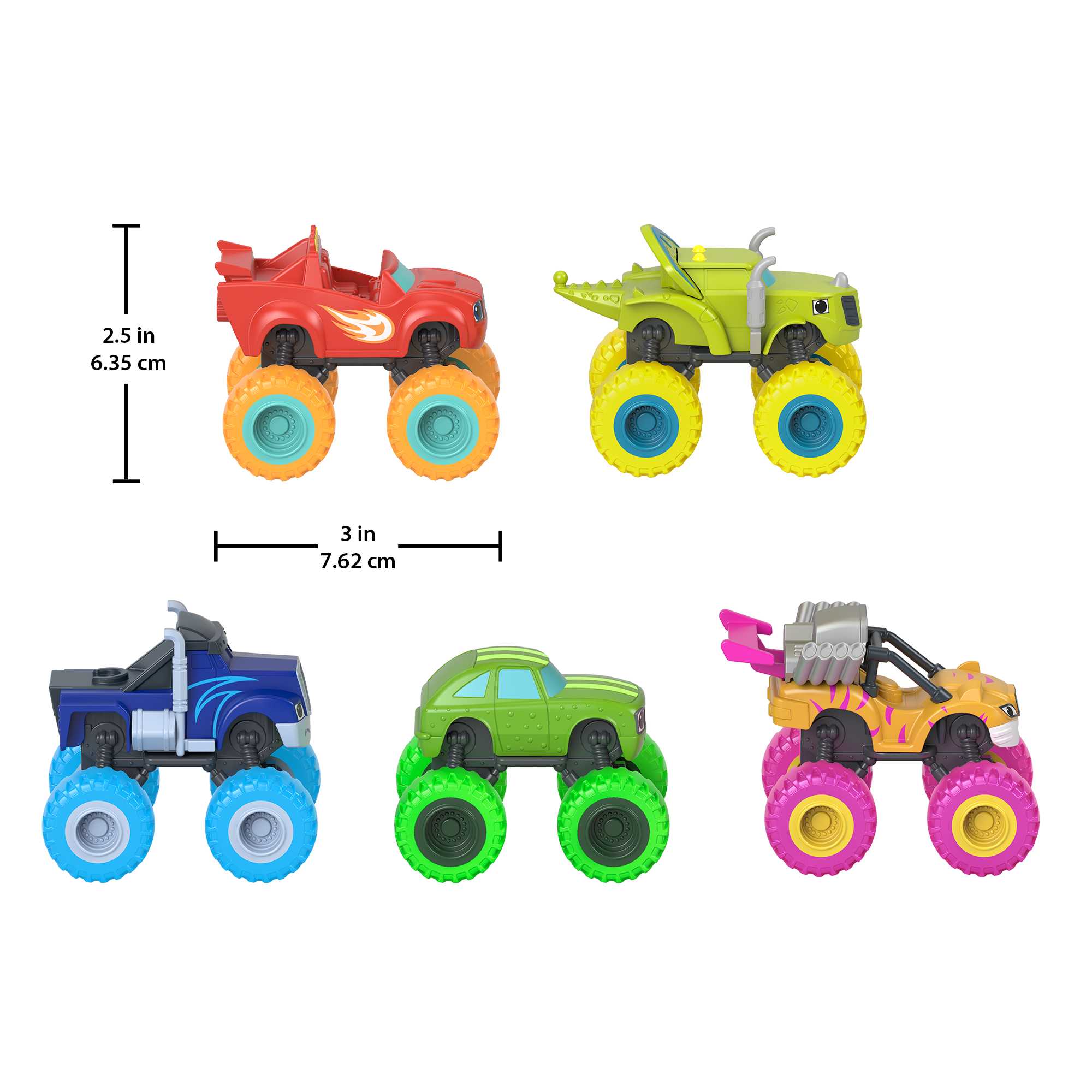 Blaze & The Monster Machines Neon Wheels 5 Pack |Mattel