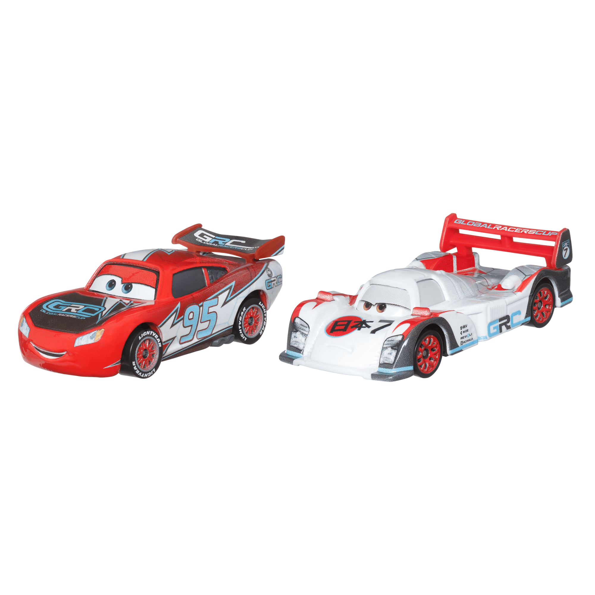 Cars de Disney y Pixar Diecast Vehiculo de Juguete Paquete de 2 Shu Todoroki GRC Rayo Mcqueen GRC