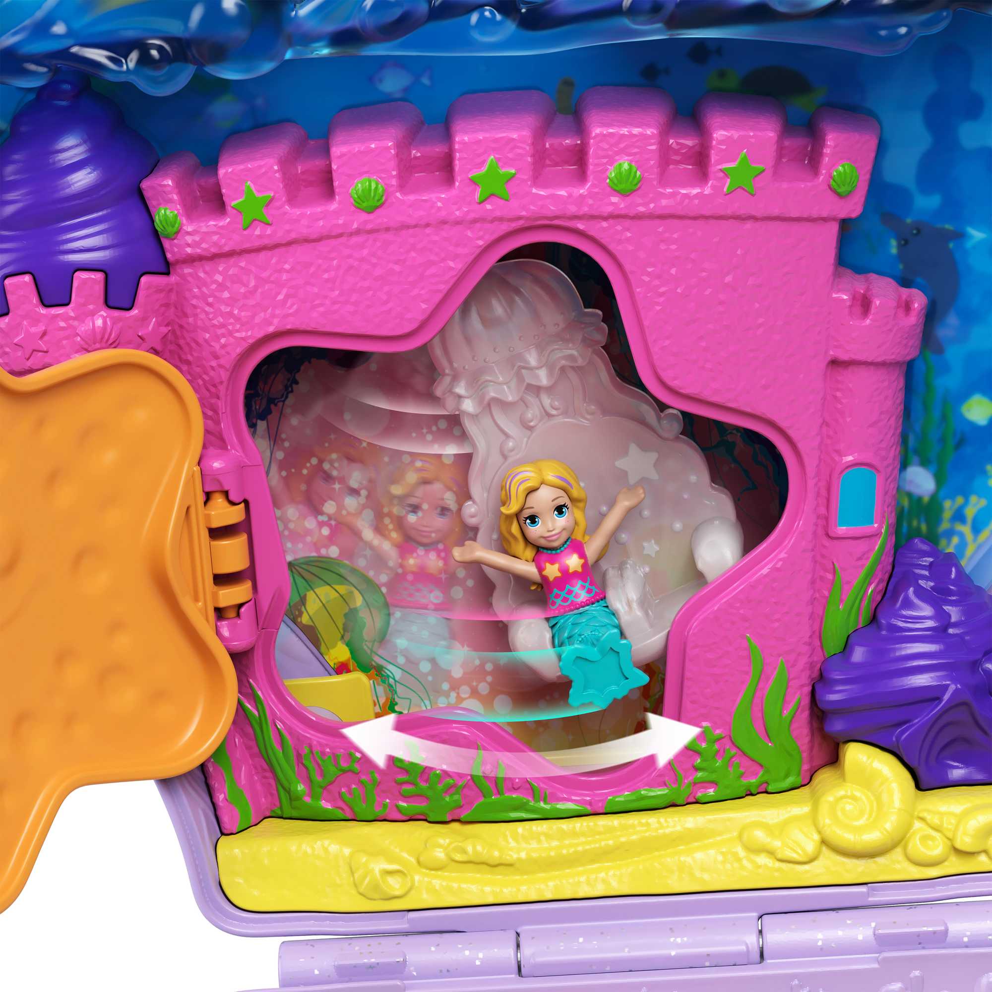 Polly Pocket Conjunto de Brinquedo Estojo de Concha Polly & Lila