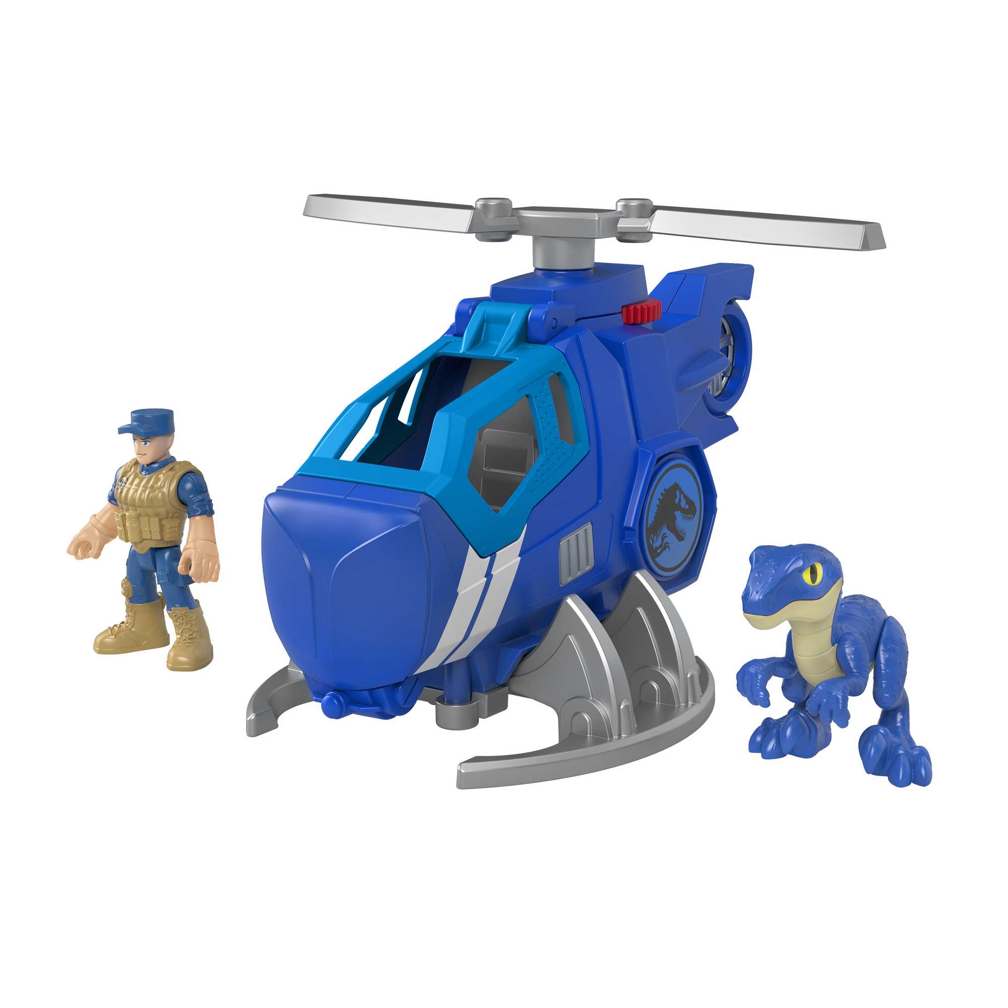 Imaginext Jurassic World Raptor Recon Dinosaur Toy & Helicopter Set, 3 Pieces