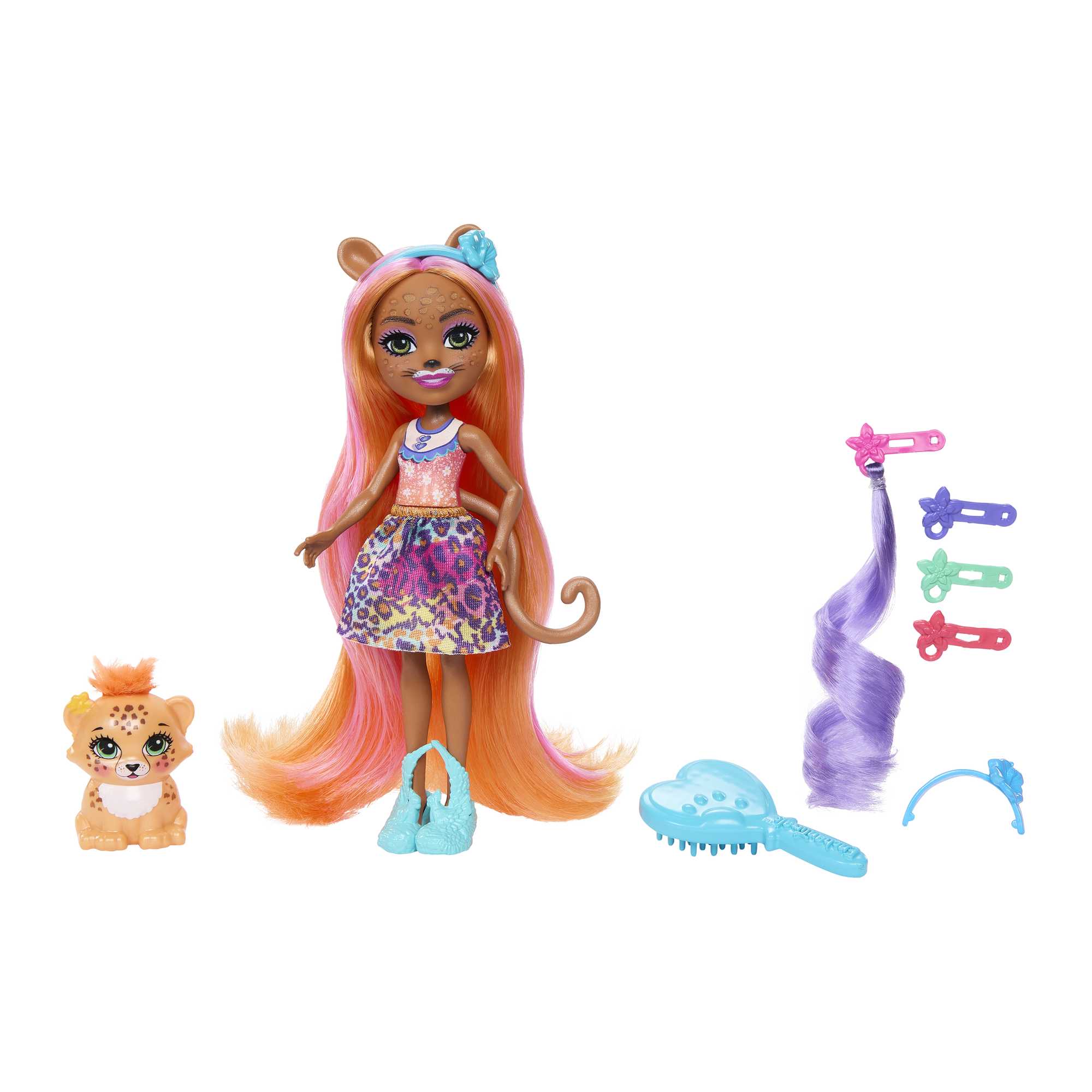 Enchantimals Muñeca Peinado Glam Leopardo