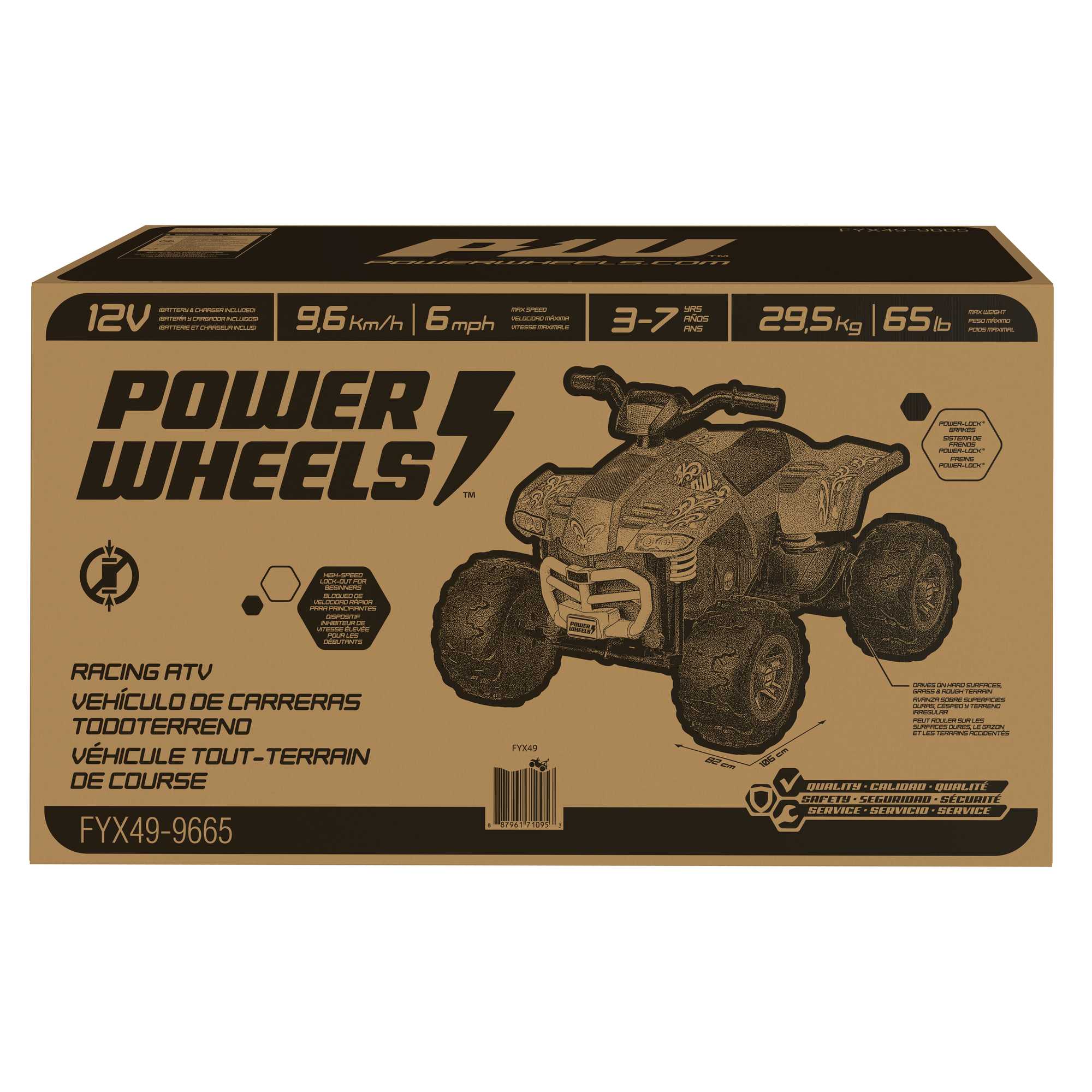 Power Wheels Racing ATV Pink 12-V Battery Ride-On Vehicle
