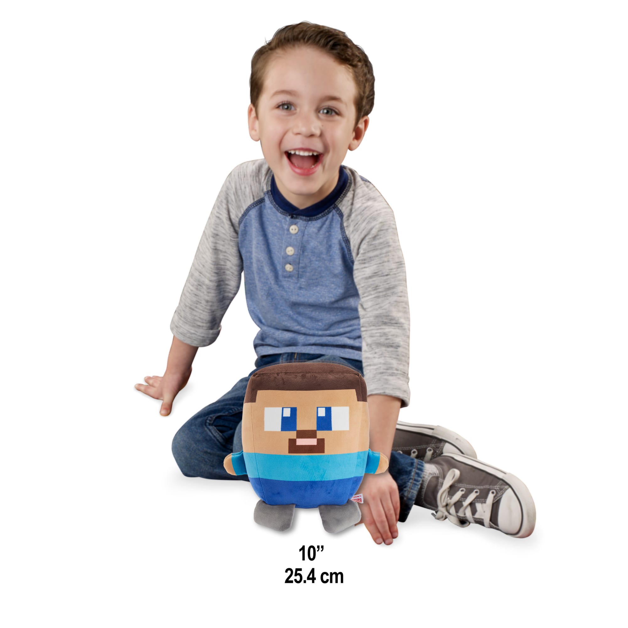Minecraft Cuutopia 10-In Steve Plush Character Pillow Doll, Collectible Toy
