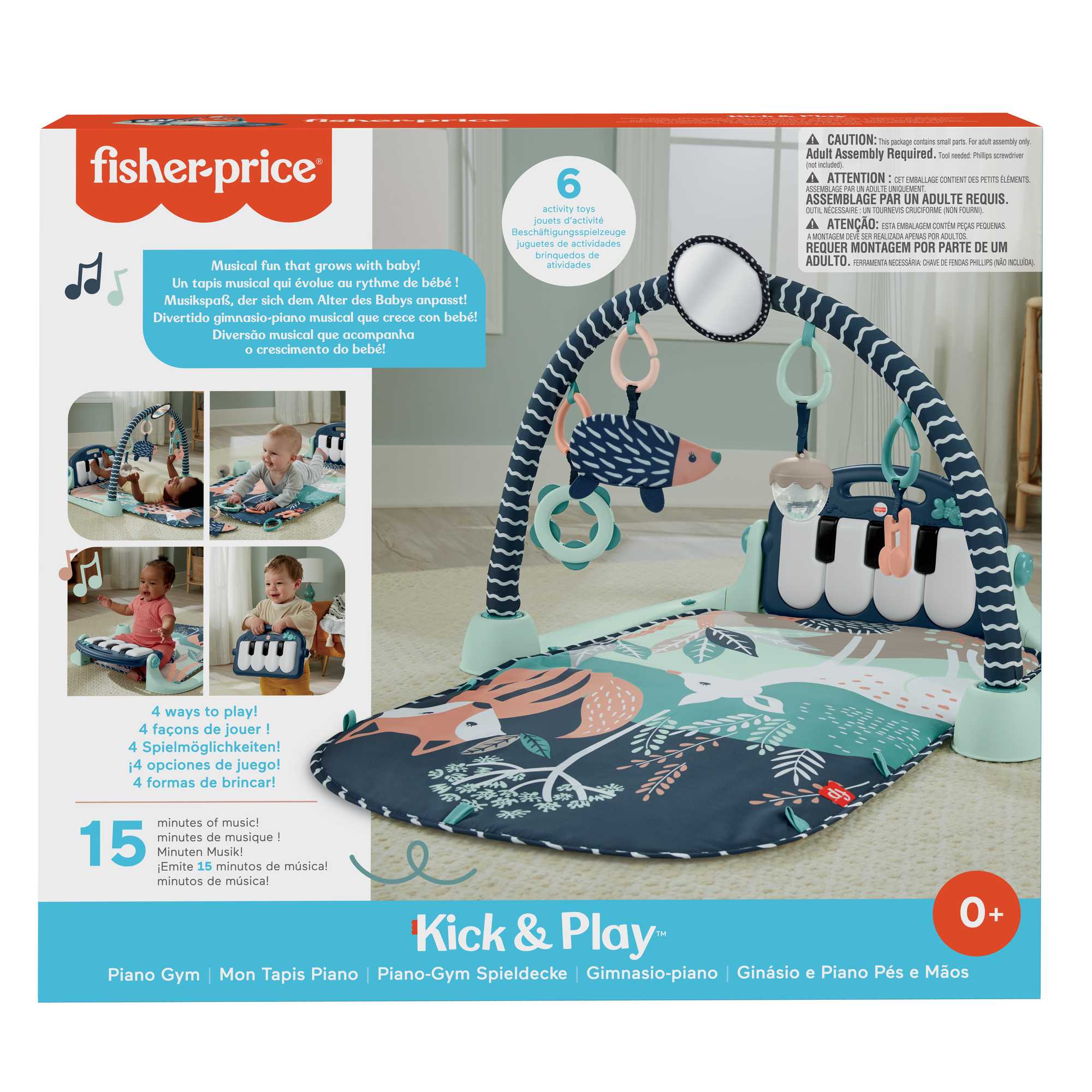 Fisher-Price Tapis D’Activités Pour Bébé, Piano, Jouets, Faon Marine