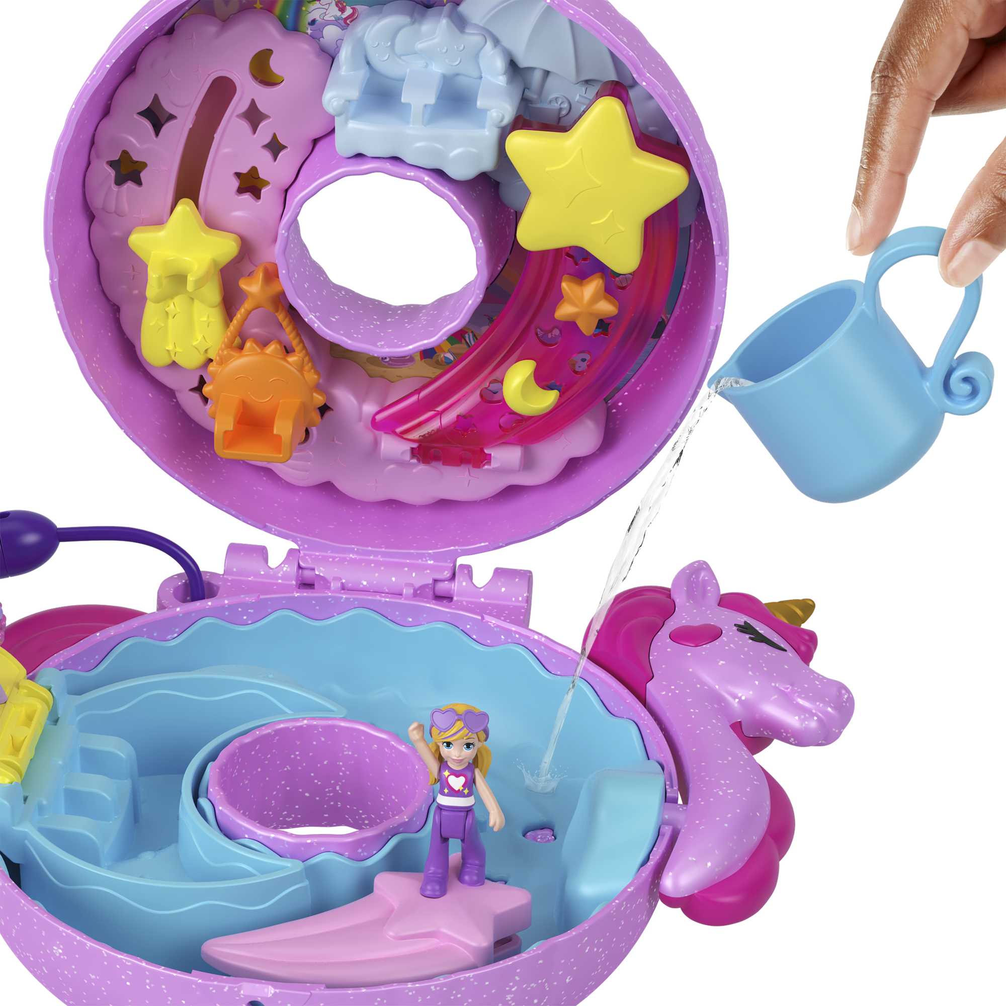 Polly Pocket Conjunto de Brinquedo Estojo Boia De Unicórnio