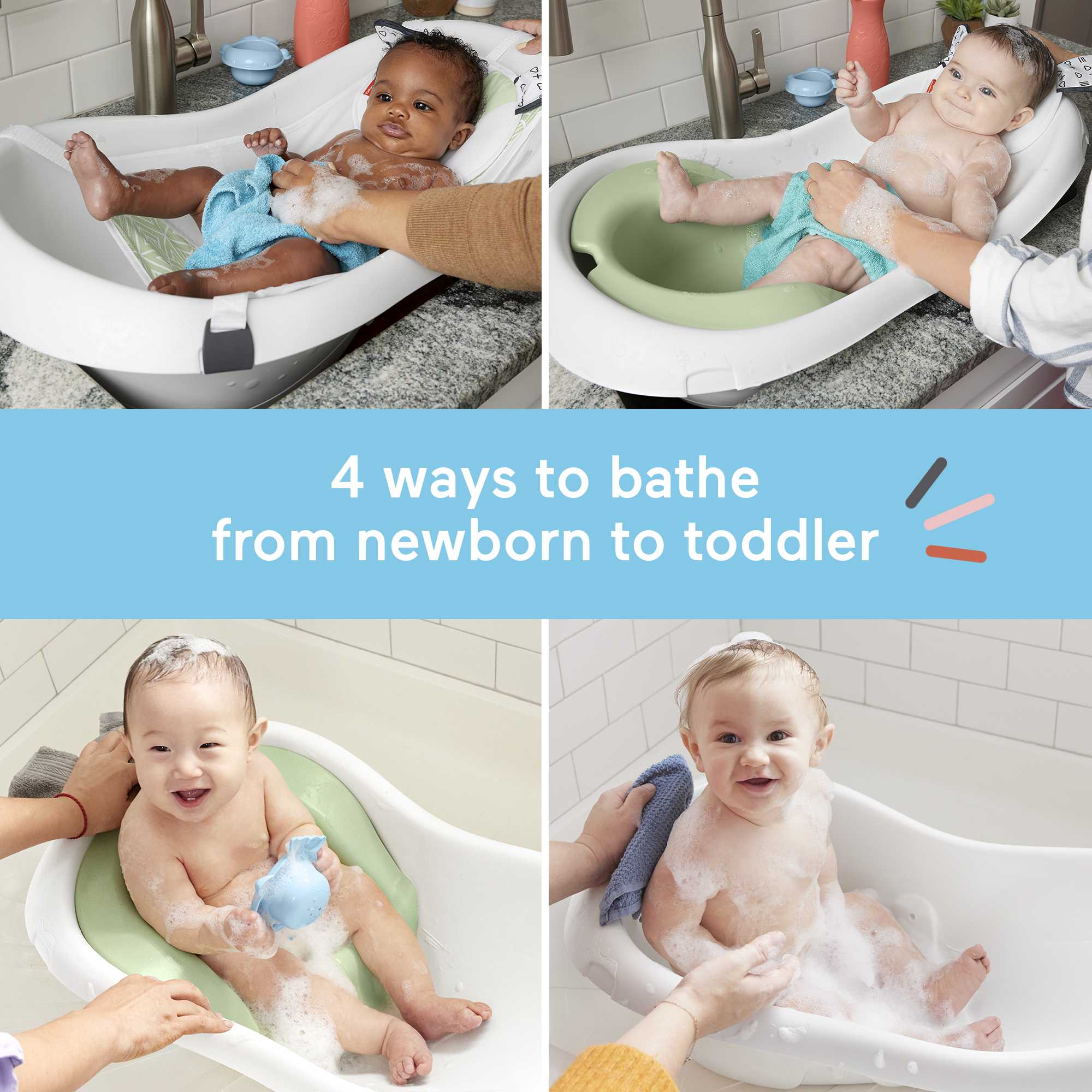 4-in-1 Sling 'n Seat Baby to Toddler Bath Tub | Mattel