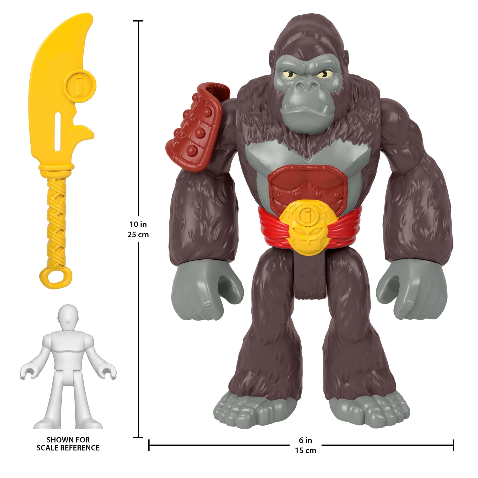 Fisher-Price Imaginext Gorilla King XL Figure, 10-Inch Poseable Toy With Accessory, Preschool Toy