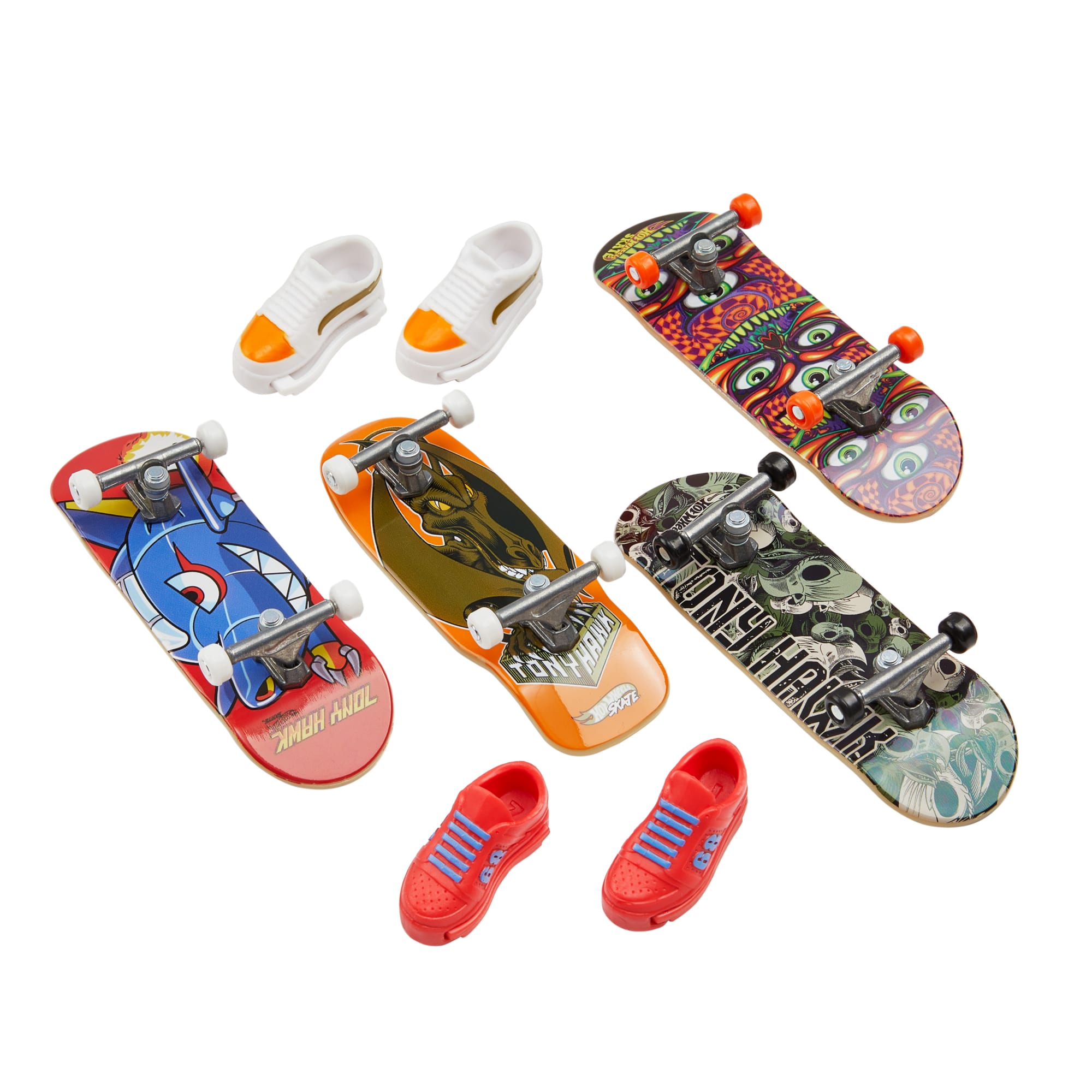 Hot Wheels Skate Tony Hawk Fingerboards & Skate Shoes Multipack (Styles May Vary)